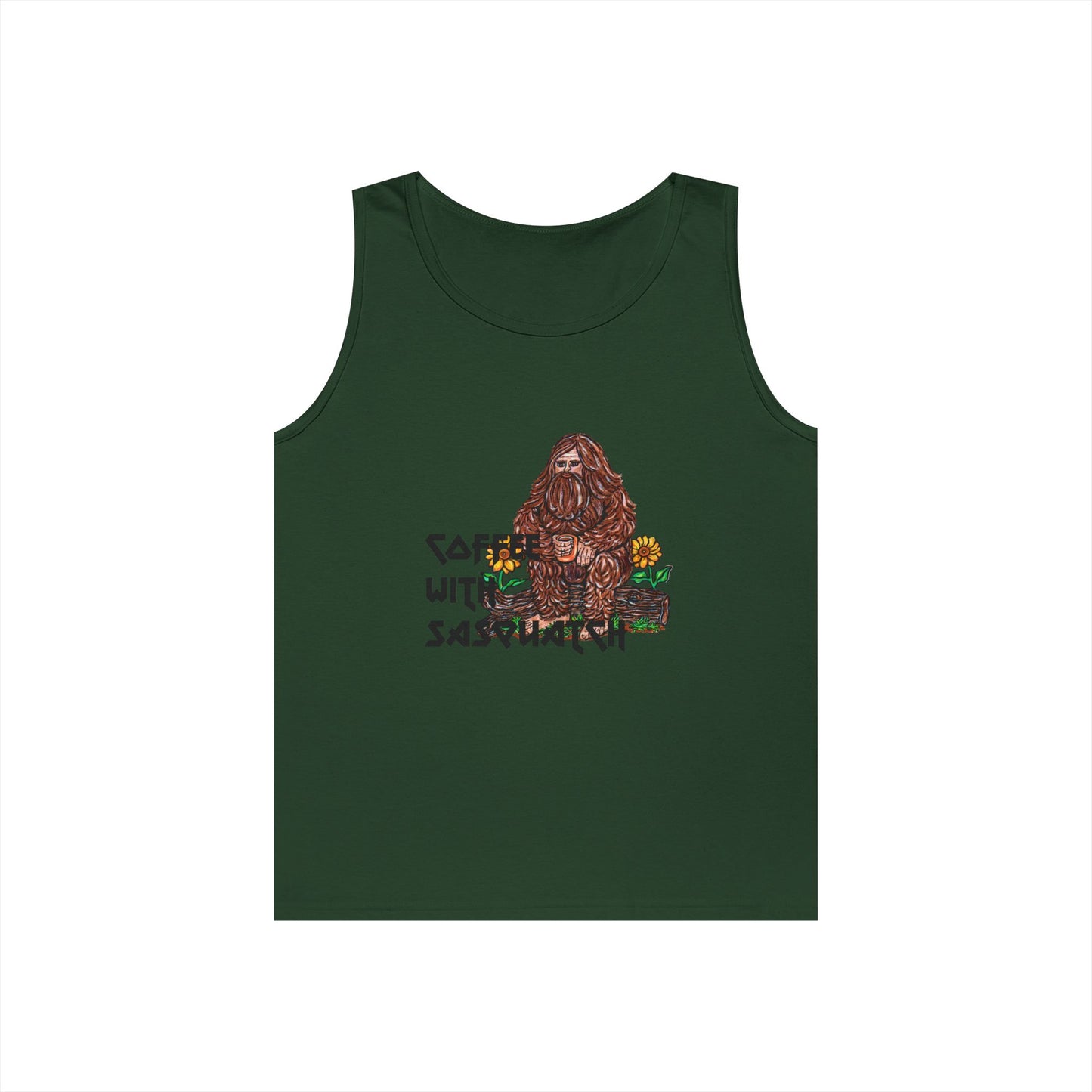 Coffee With Sasquatch Unisex Heavy Cotton Tank Top
