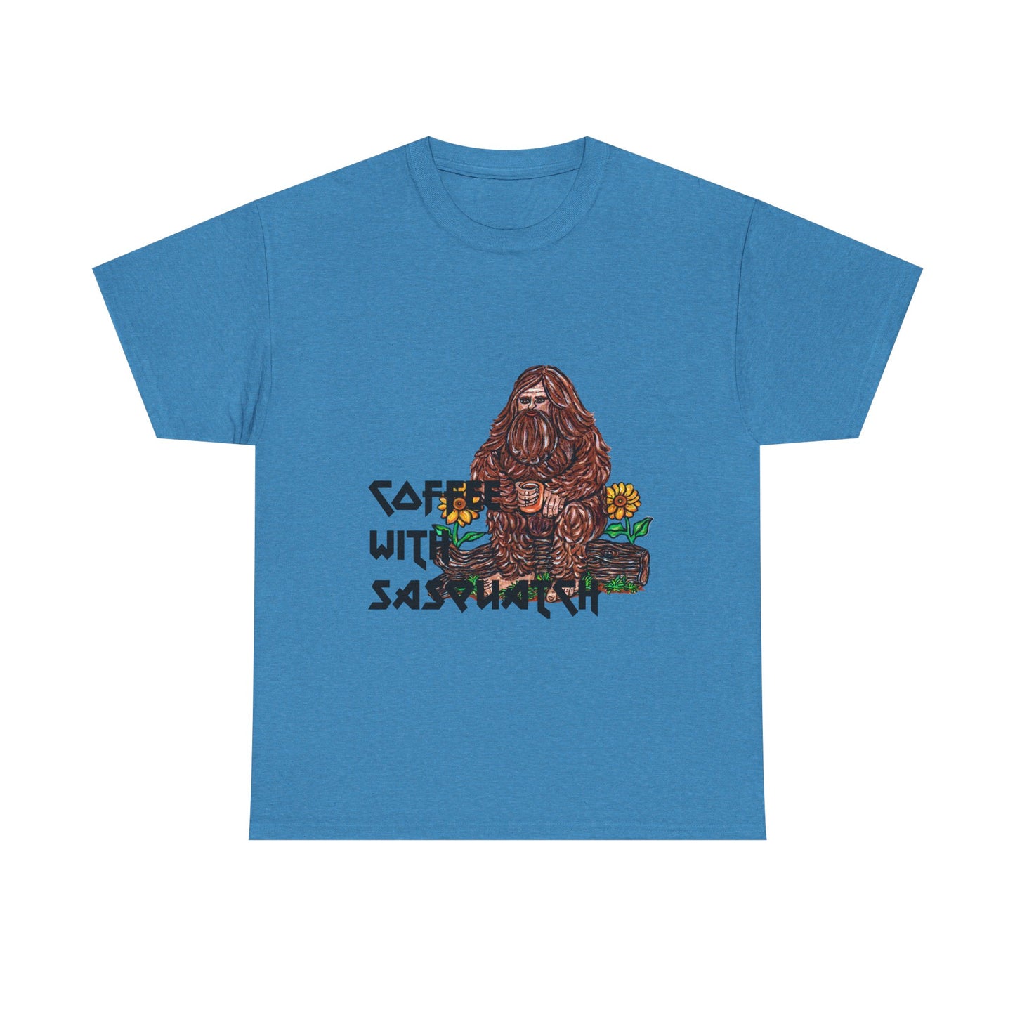 Coffee With Sasquatch Unisex Heavy Cotton Tee