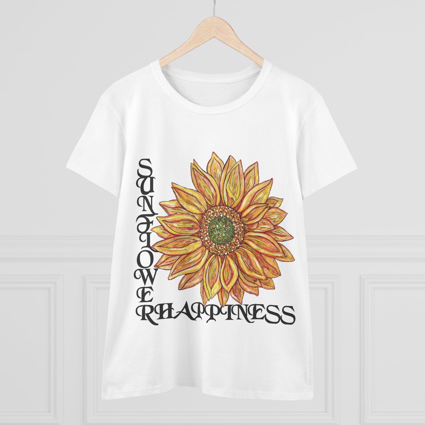 Sunflower and Happiness Women's Midweight Cotton Tee
