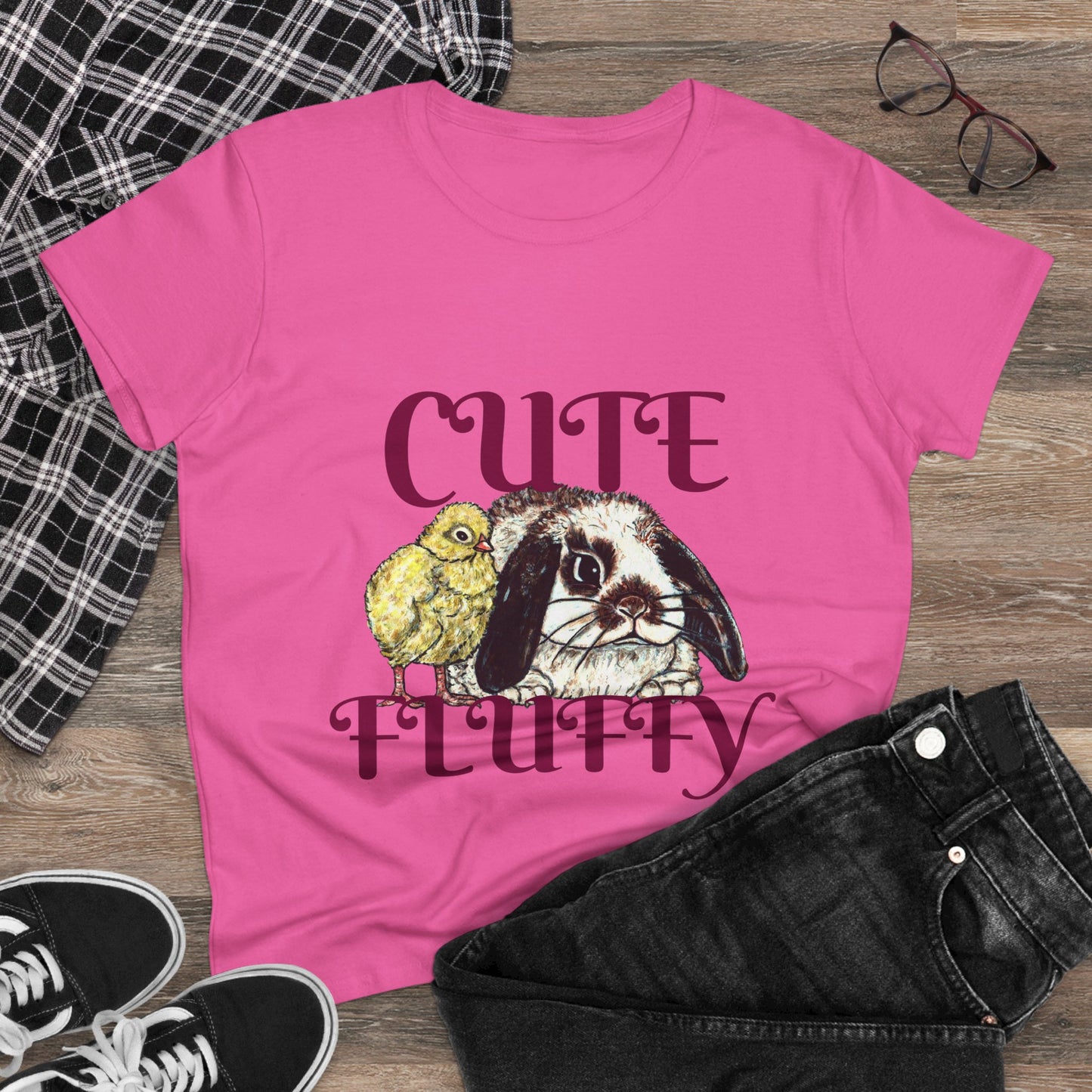 Cute and Fluffy Women's Midweight Cotton Tee