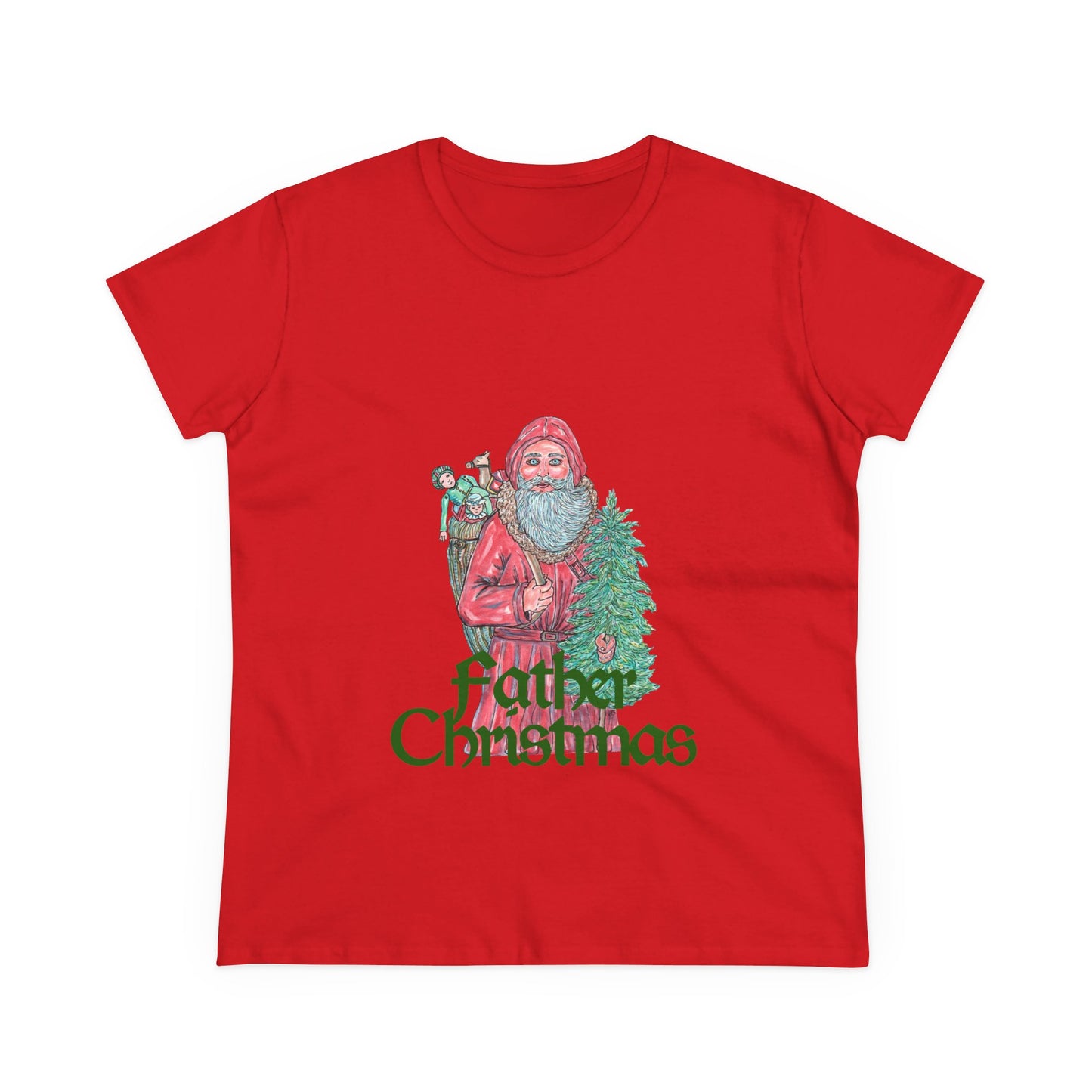 Father Christmas Women's Midweight Cotton Tee