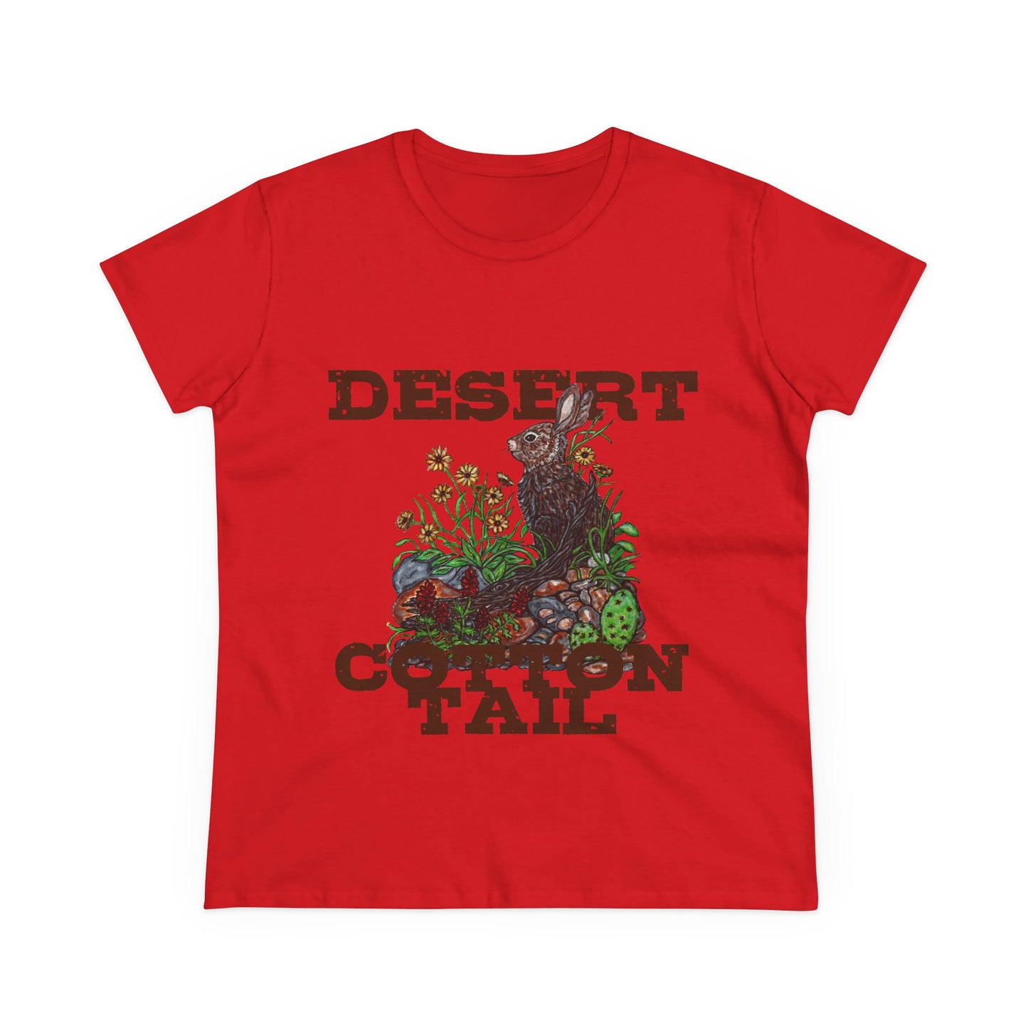Desert Cottontail Women's Midweight Cotton Tee