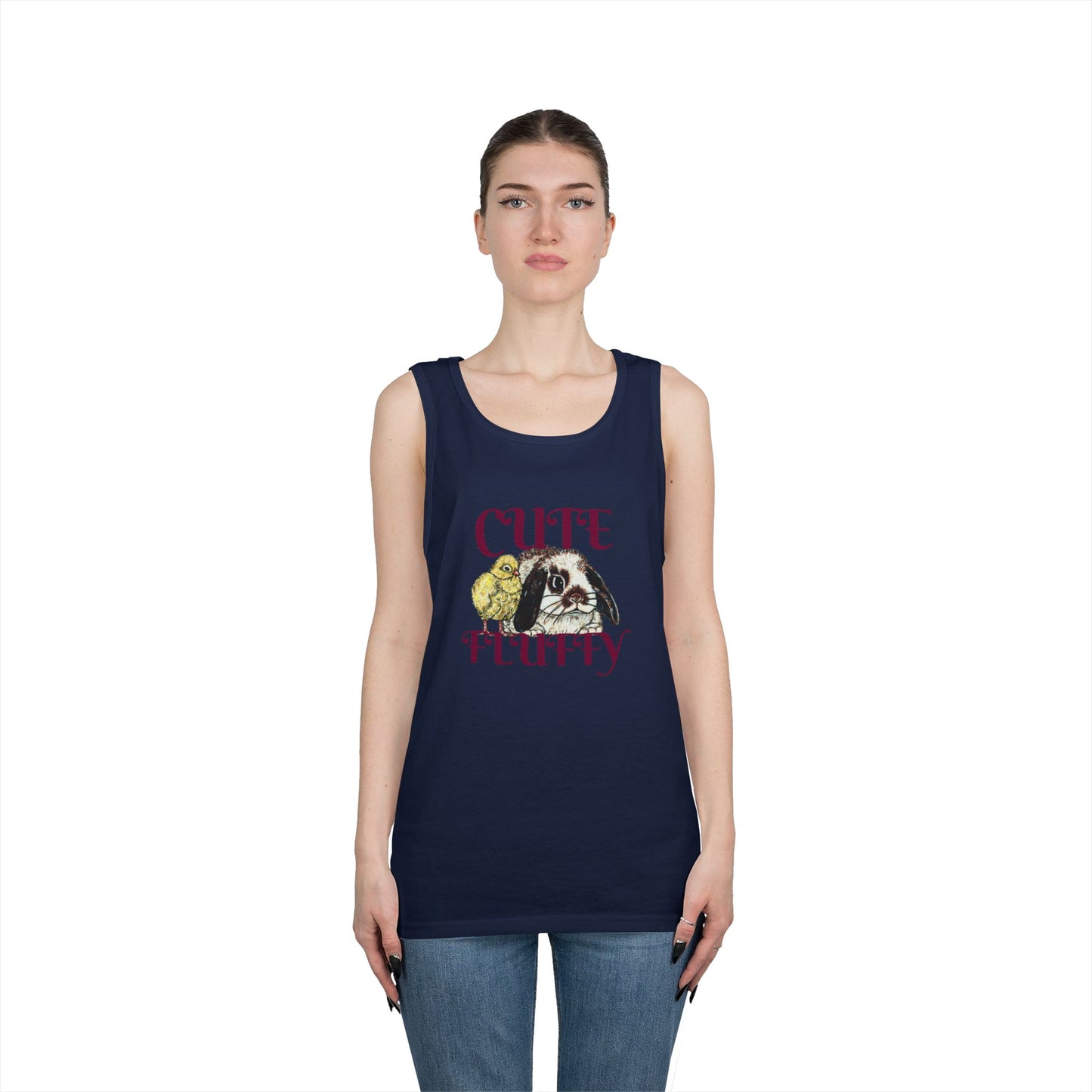 Cute and Fluffy Unisex Heavy Cotton Tank Top