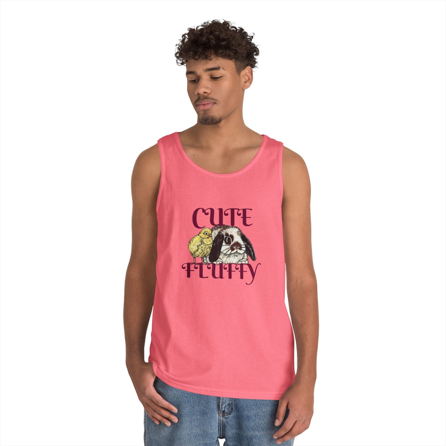 Cute and Fluffy Unisex Heavy Cotton Tank Top