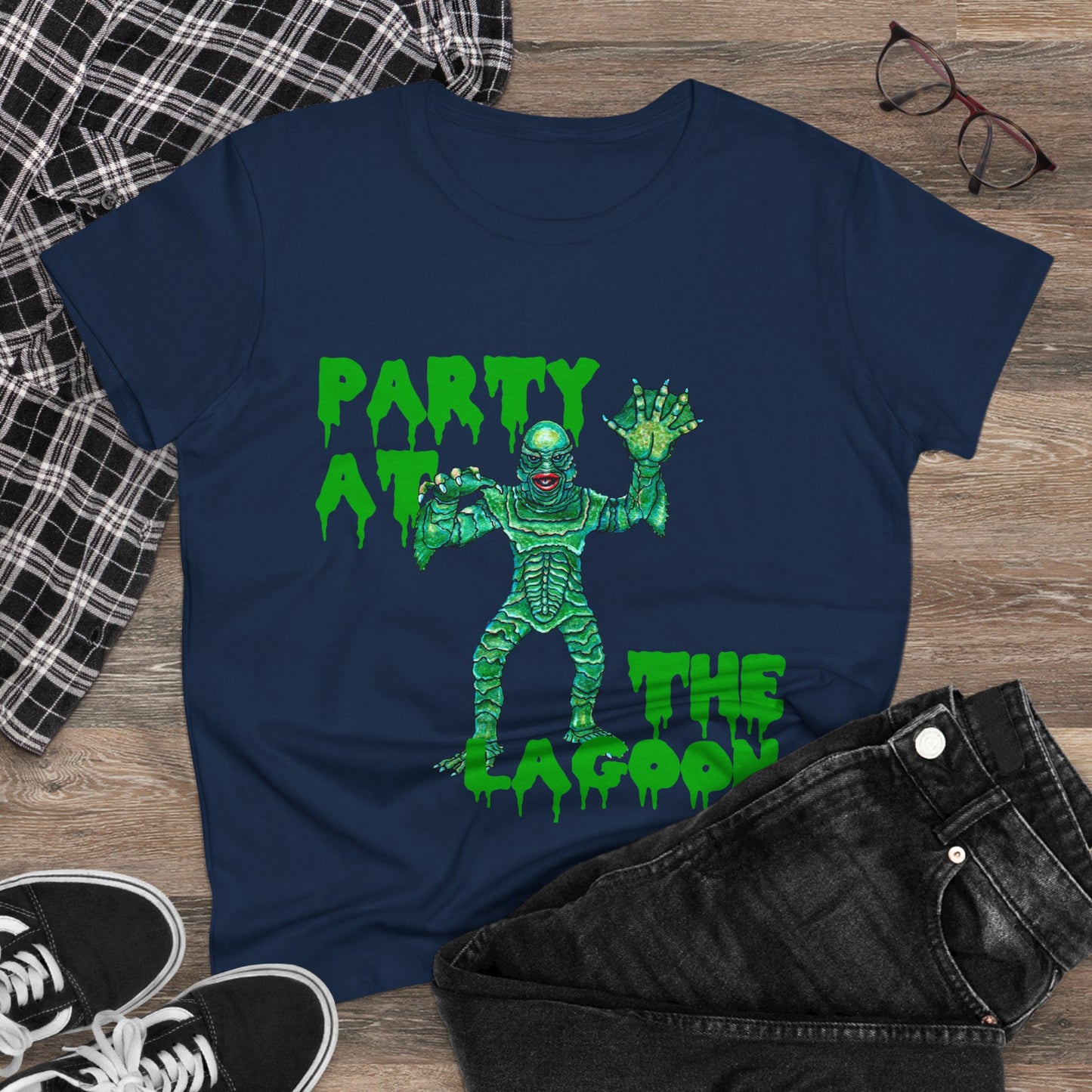 Party at the Lagoon Women's Midweight Cotton Tee