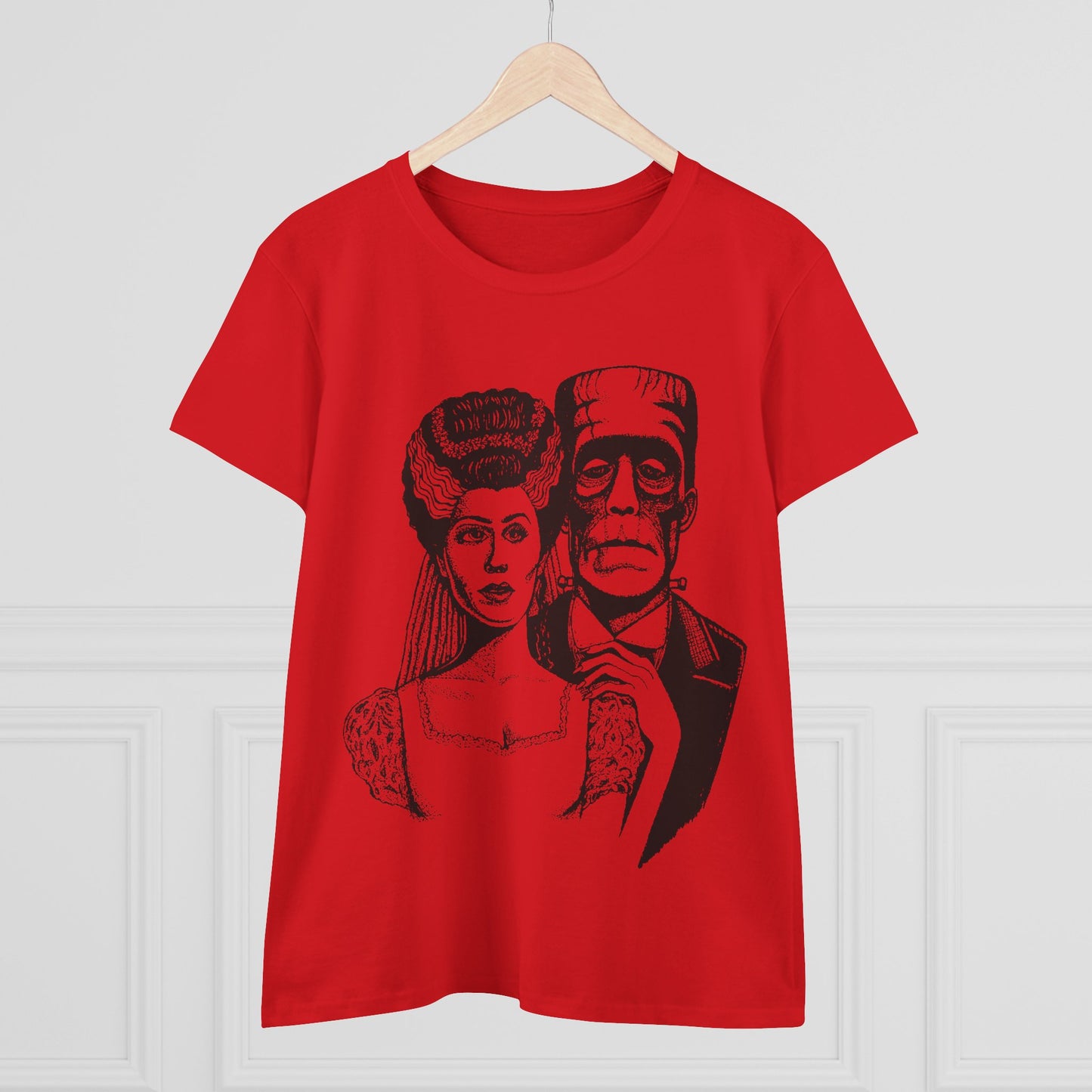 Frankenstein and Bride Women's Midweight Cotton Tee