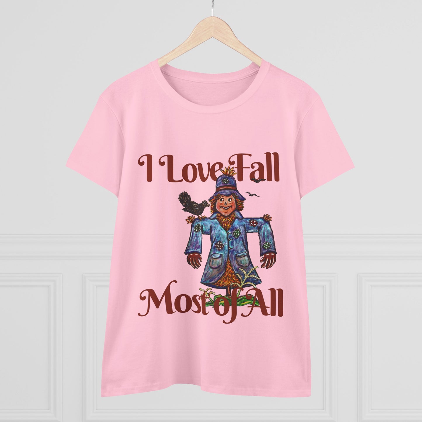 I Love Fall Most of All Women's Midweight Cotton Tee