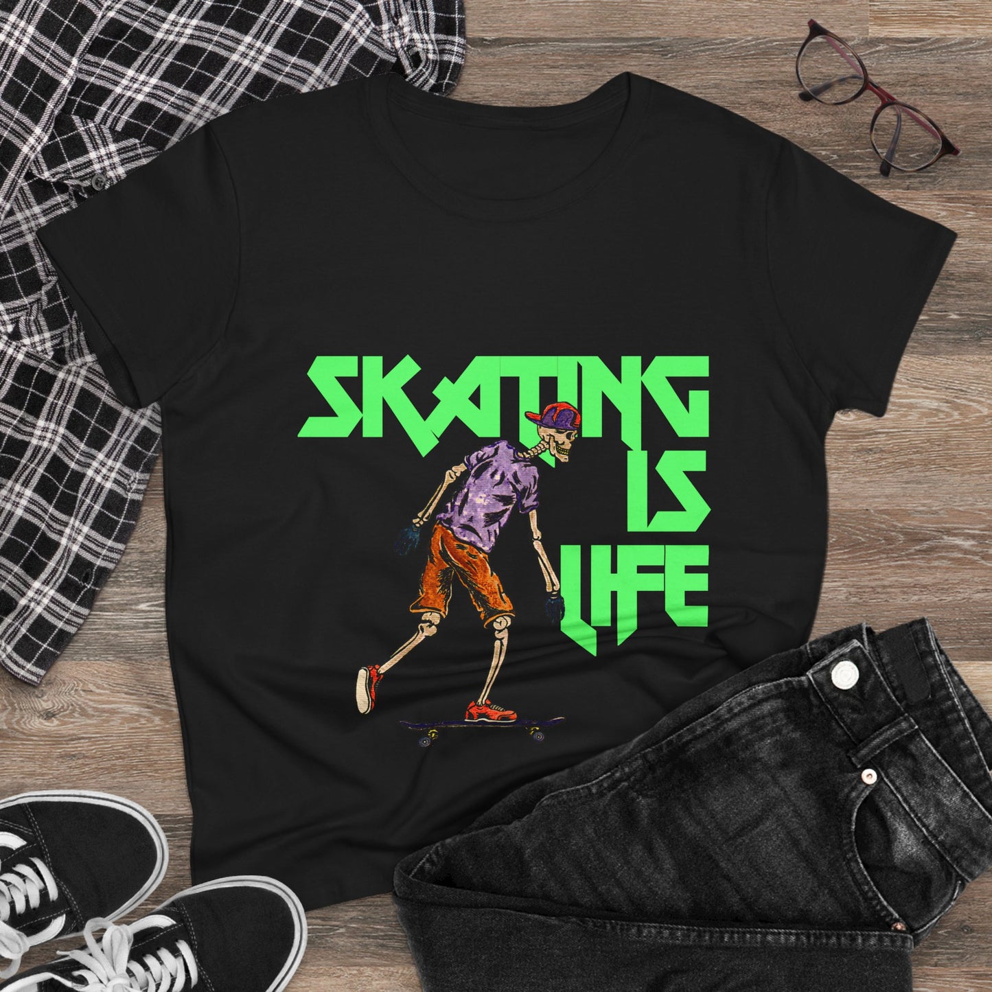 Skating is Life Women's Midweight Cotton Tee