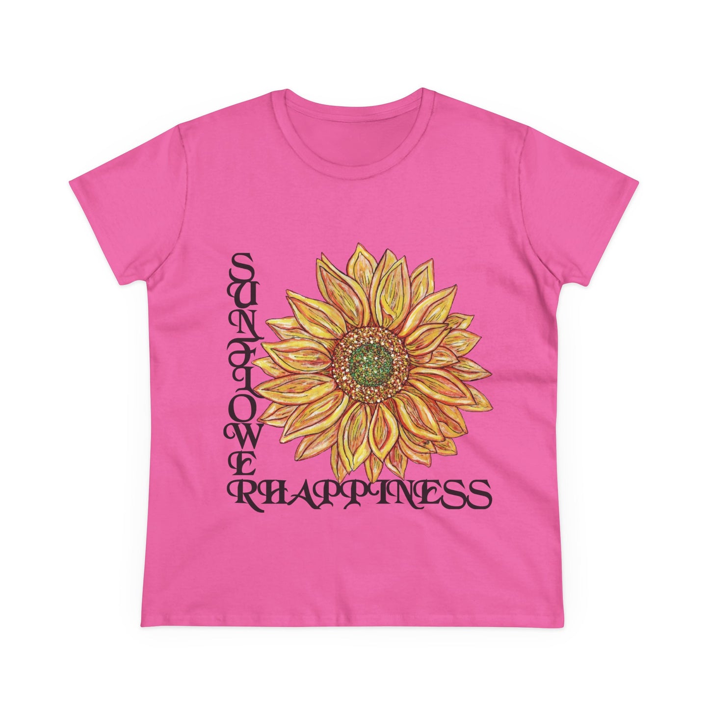 Sunflower and Happiness Women's Midweight Cotton Tee