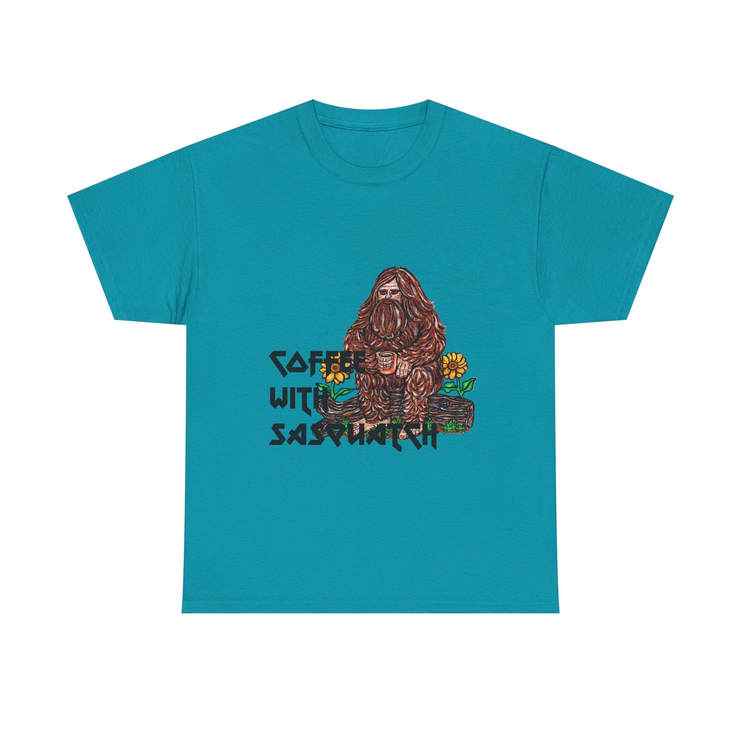 Coffee With Sasquatch Unisex Heavy Cotton Tee
