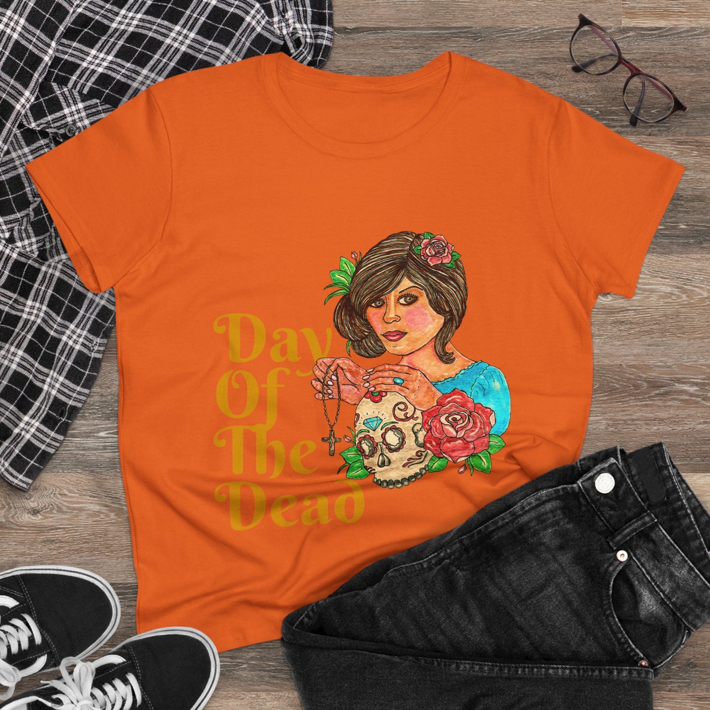 Day of the Dead Women's Midweight Cotton Tee