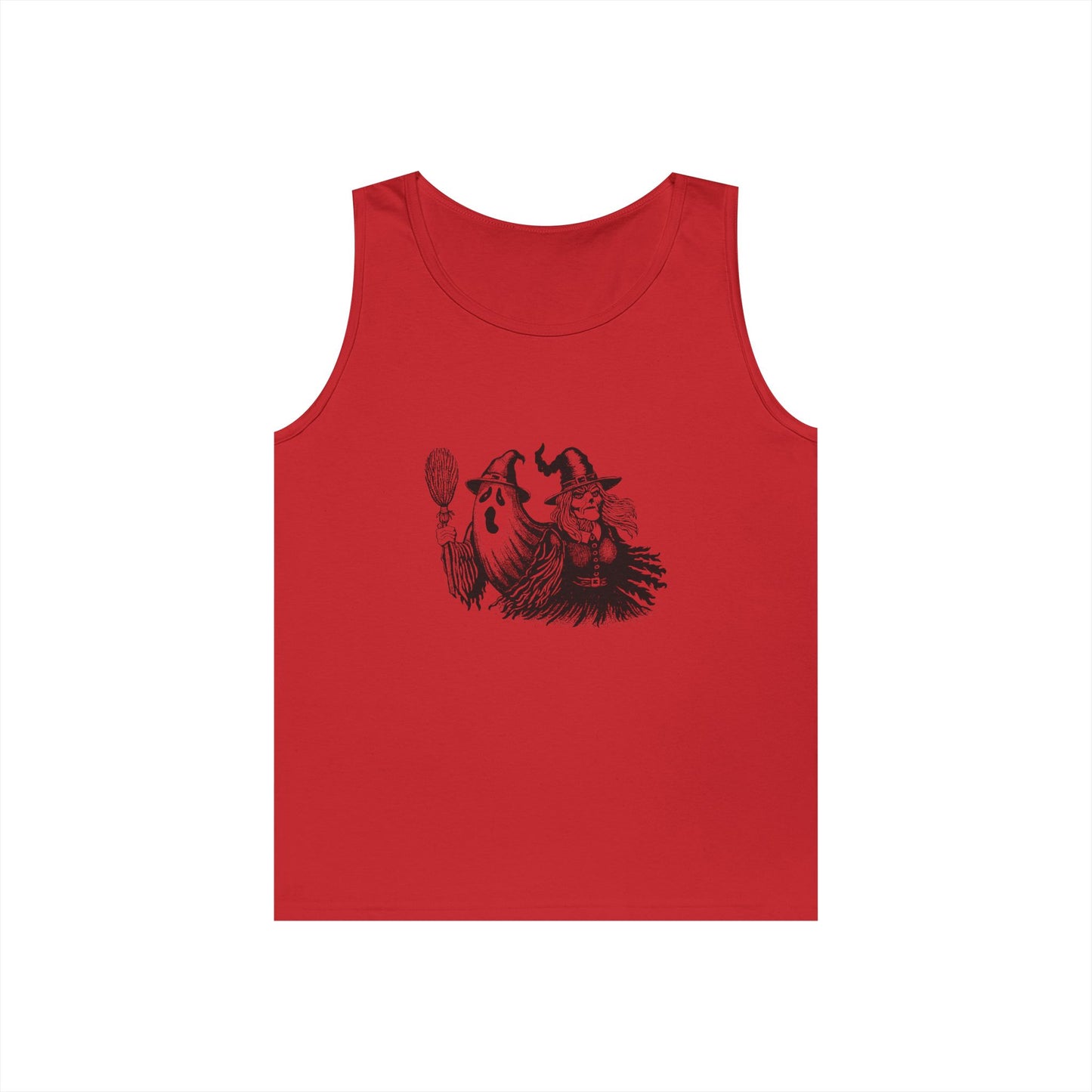 Witch and Ghost Unisex Heavy Cotton Tank Top