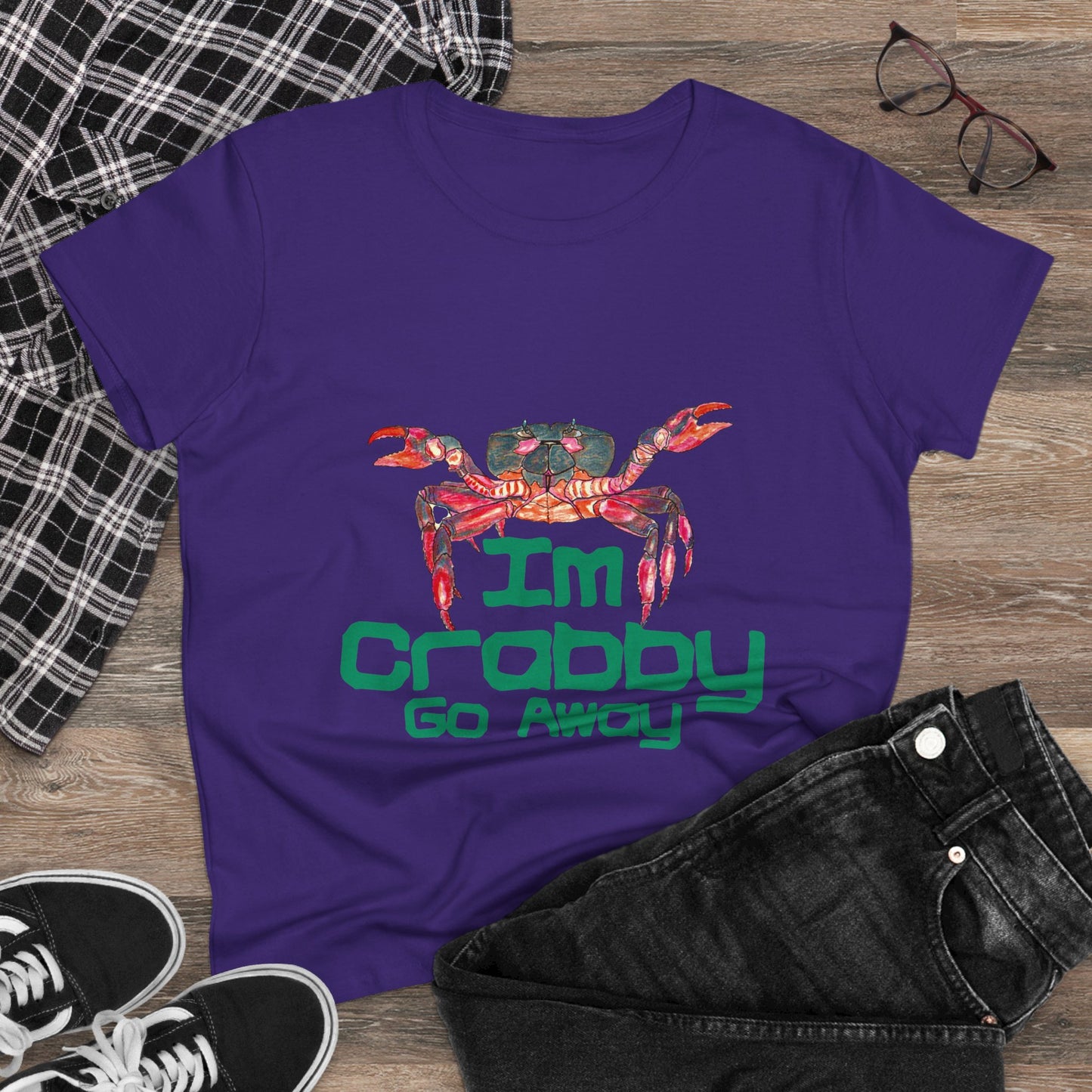 I'm Crabby Go Away Women's Midweight Cotton Tee