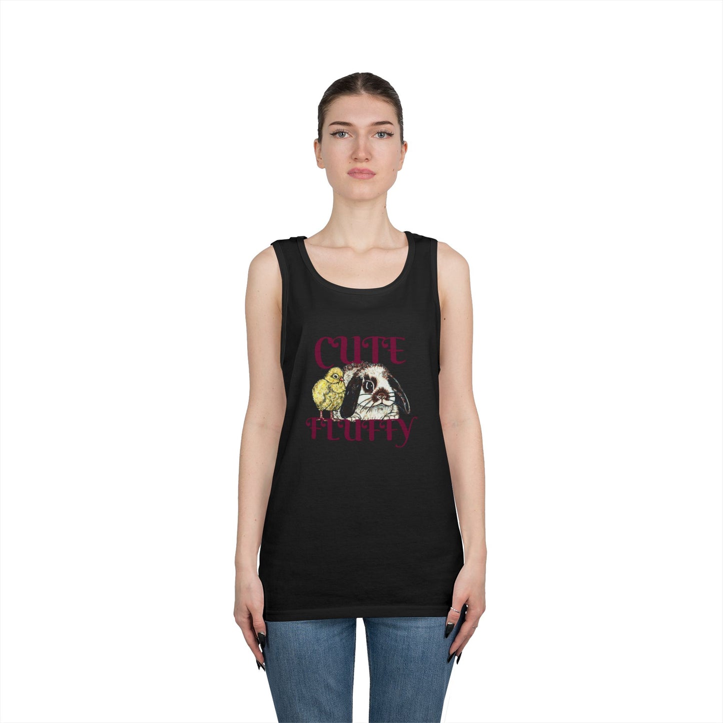 Cute and Fluffy Unisex Heavy Cotton Tank Top