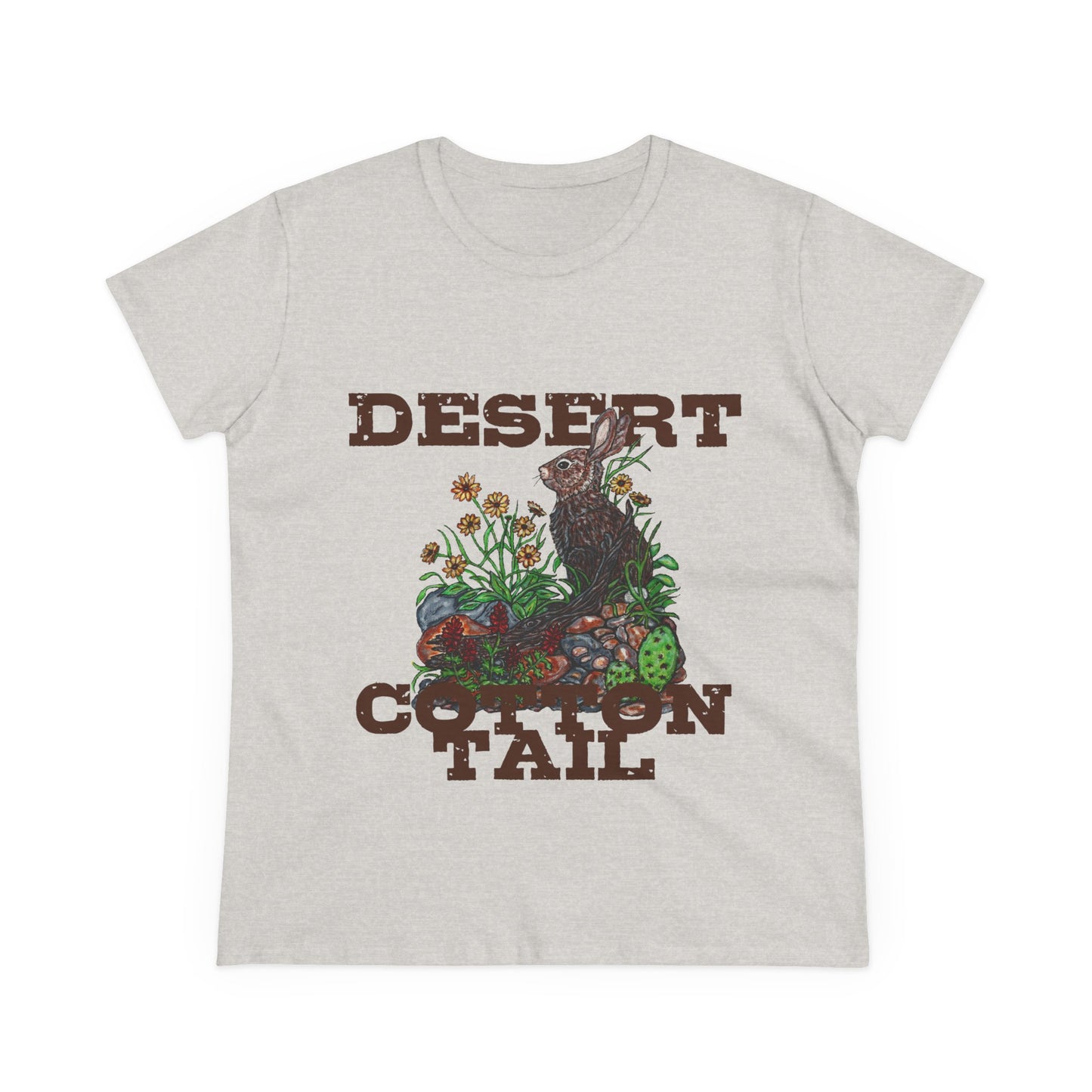 Desert Cottontail Women's Midweight Cotton Tee