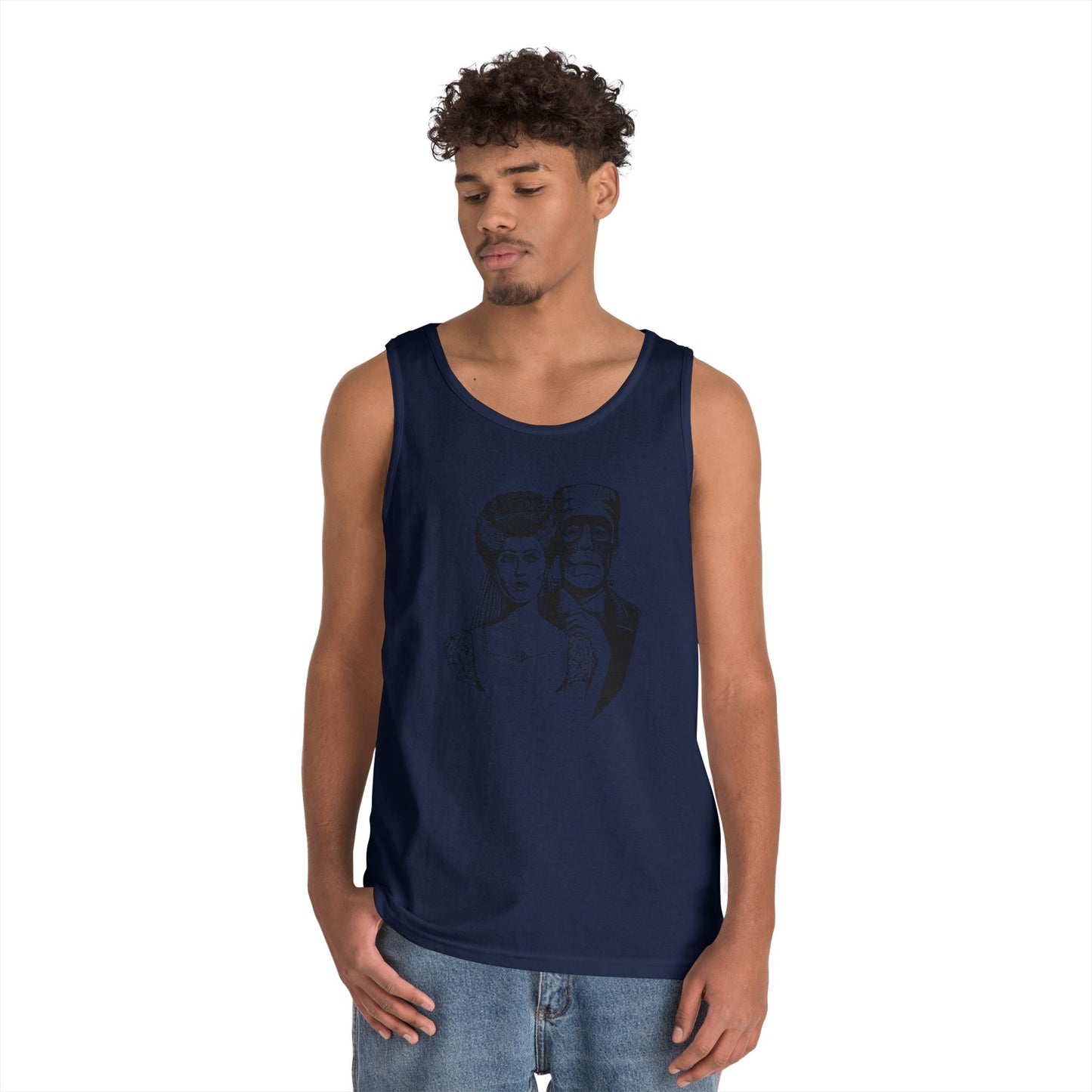 Frankenstein and Bride Unisex Heavy Cotton Tank Top