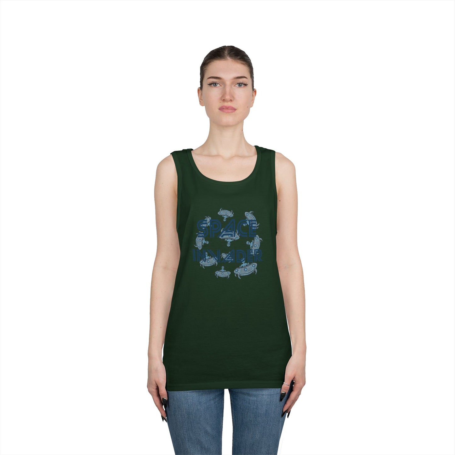 Space Invader Unisex Heavy Cotton Tank Top