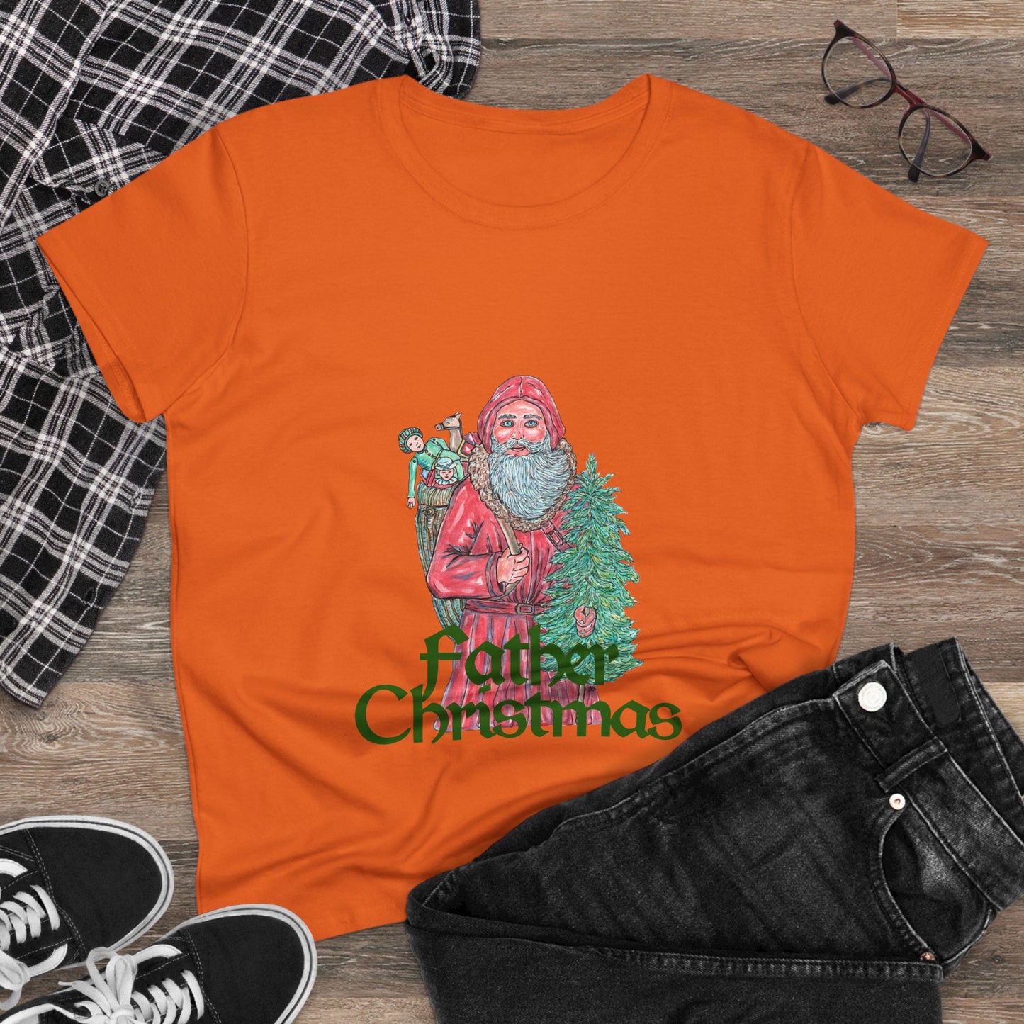 Father Christmas Women's Midweight Cotton Tee