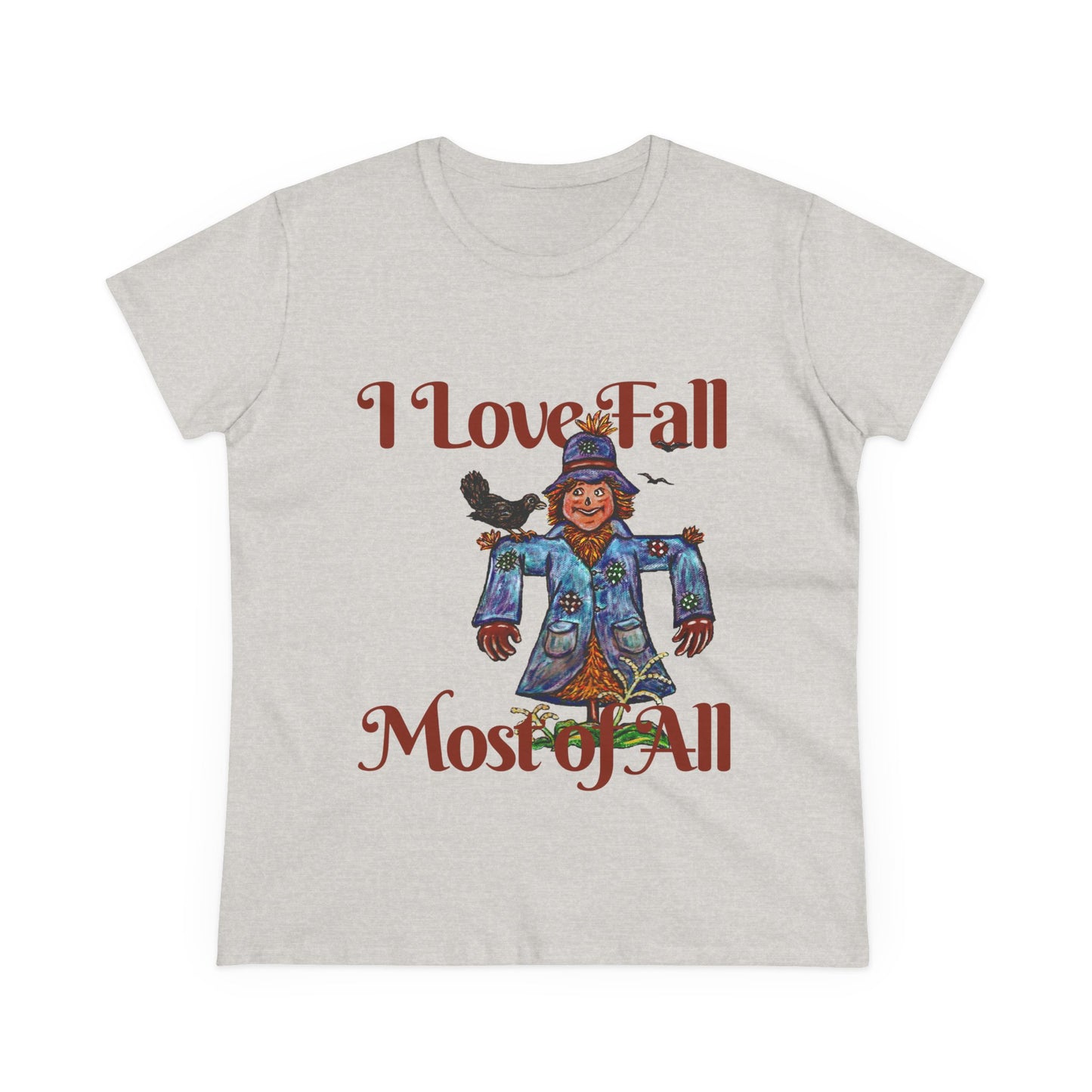 I Love Fall Most of All Women's Midweight Cotton Tee