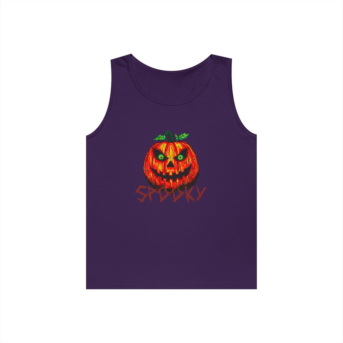 Spooky Jack-o-Lantern Unisex Heavy Cotton Tank Top