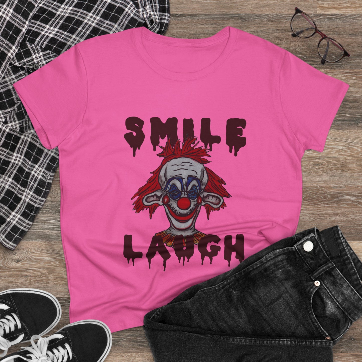 Smile, Laugh Women's Midweight Cotton Tee