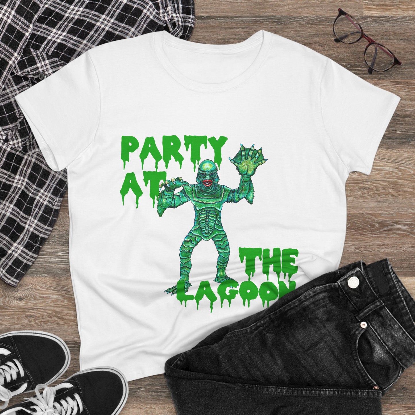 Party at the Lagoon Women's Midweight Cotton Tee