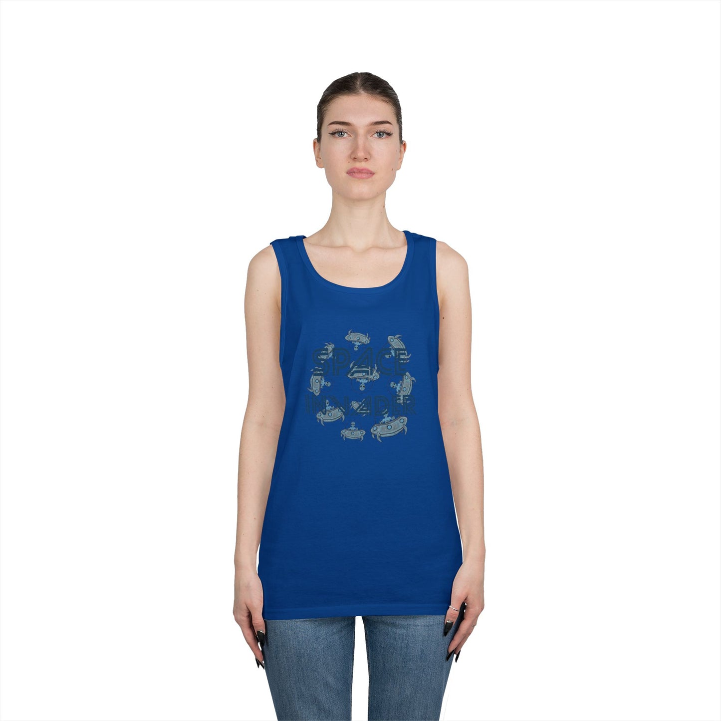 Space Invader Unisex Heavy Cotton Tank Top