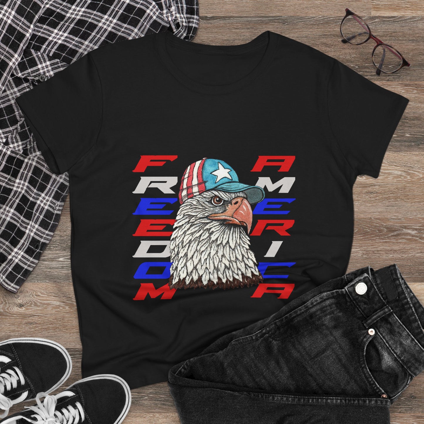 Freedom America Women's Midweight Cotton Tee