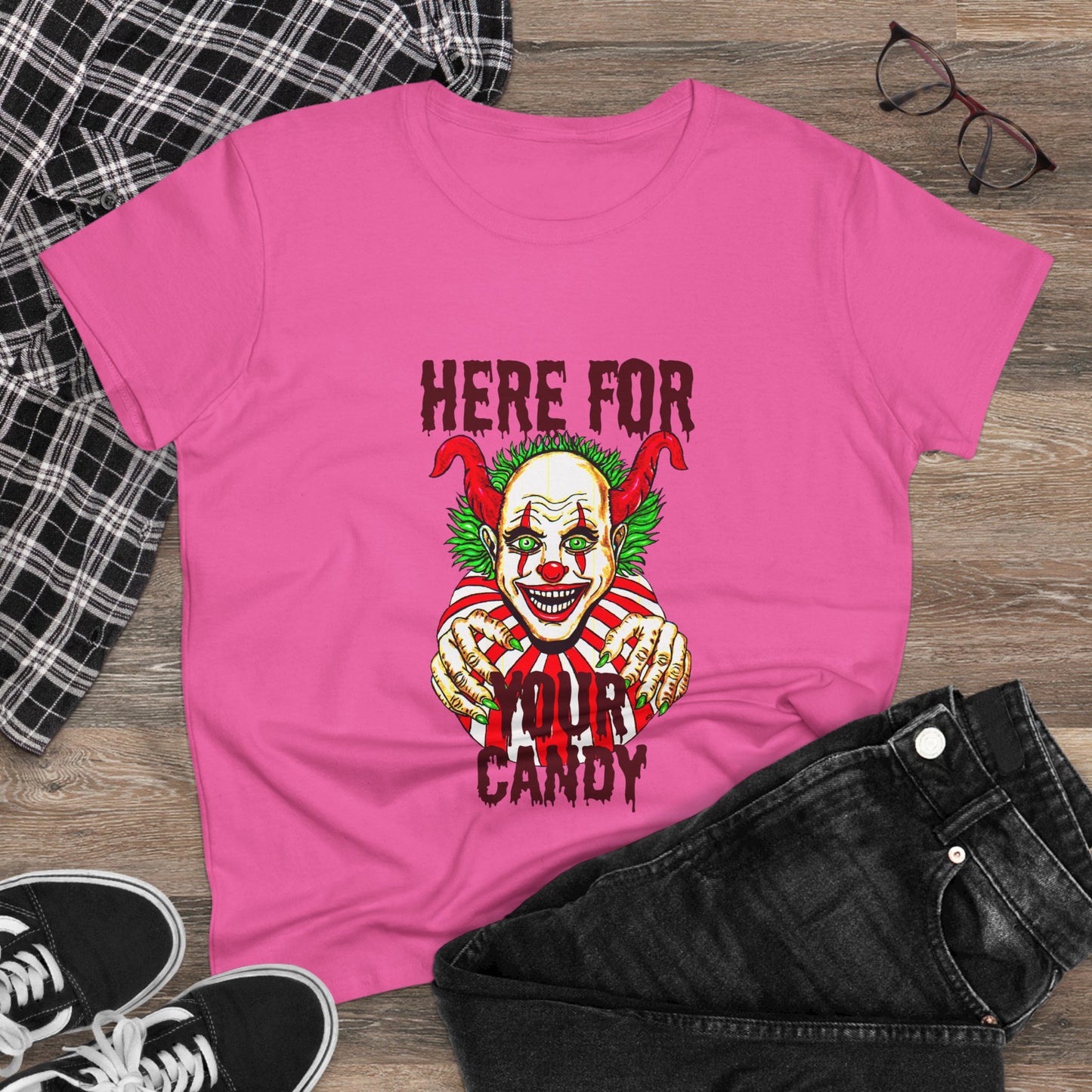 Here for Your Candy Women's Midweight Cotton Tee