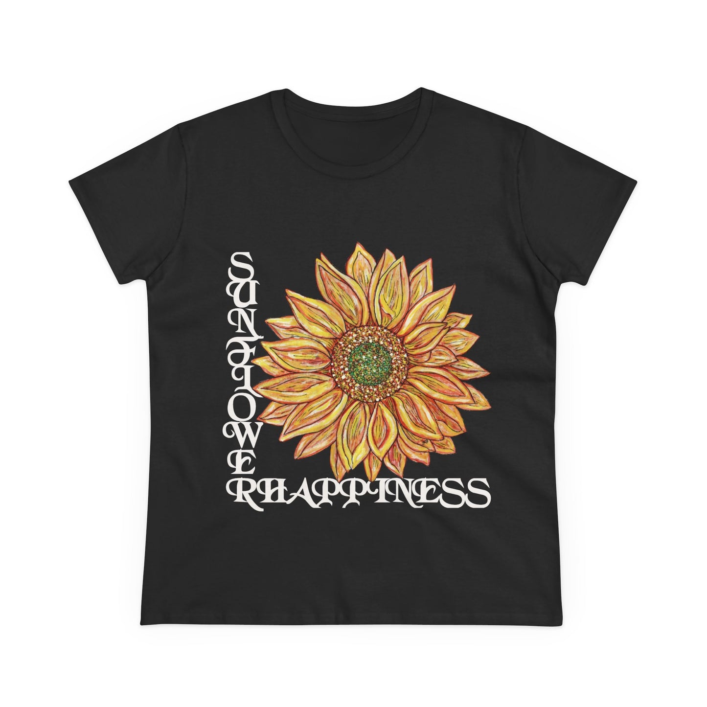 Sunflower and Happiness Women's Midweight Cotton Tee
