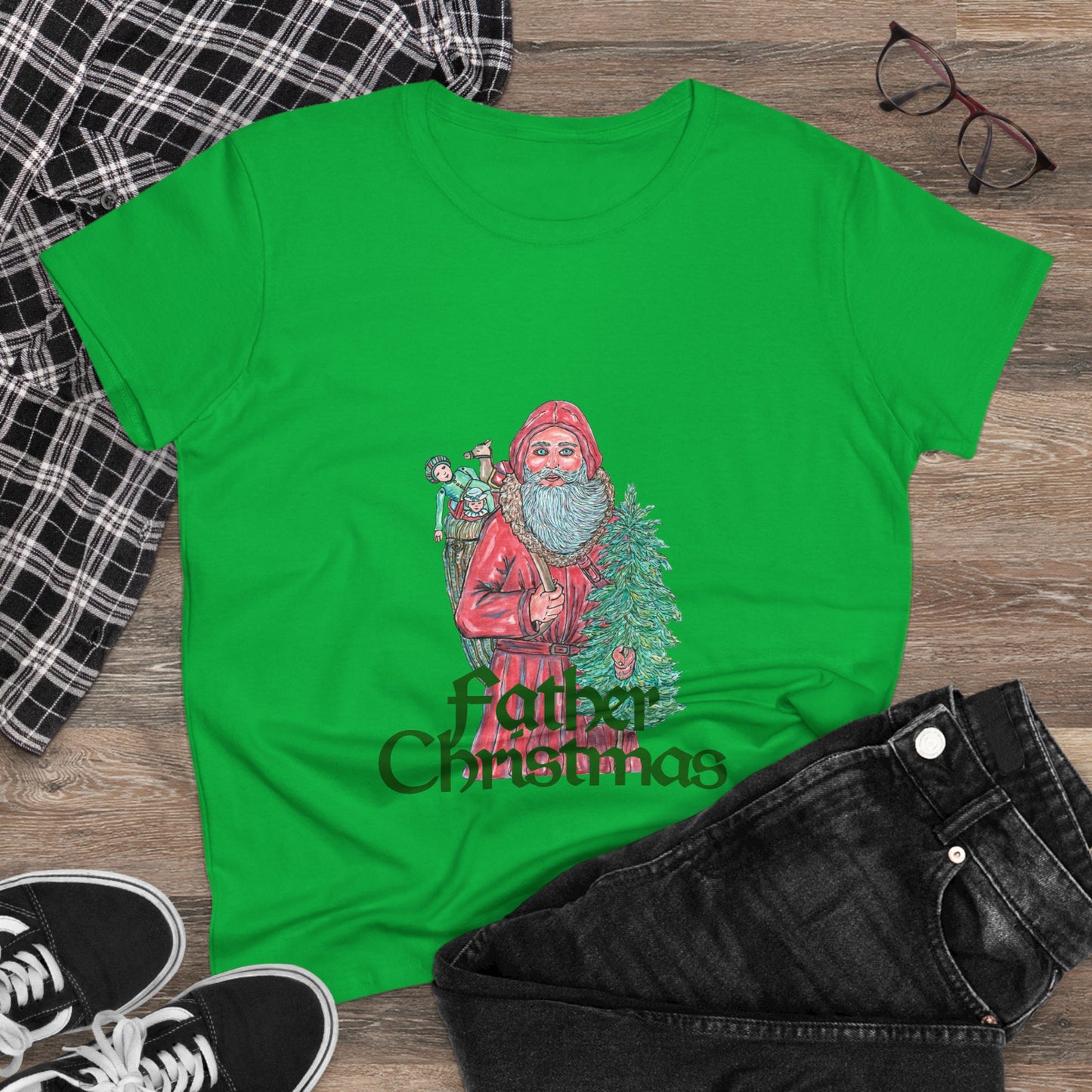 Father Christmas Women's Midweight Cotton Tee