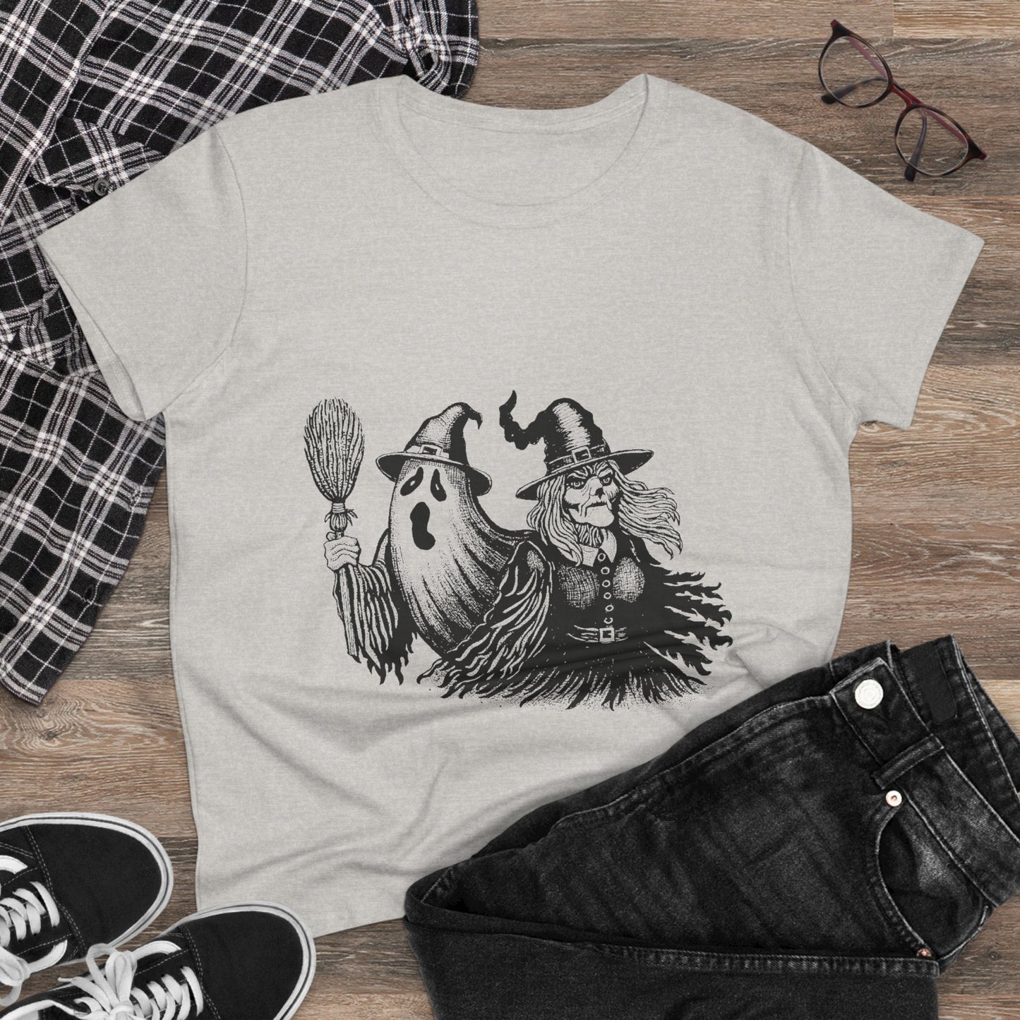 Witch and Ghost Women's Midweight Cotton Tee