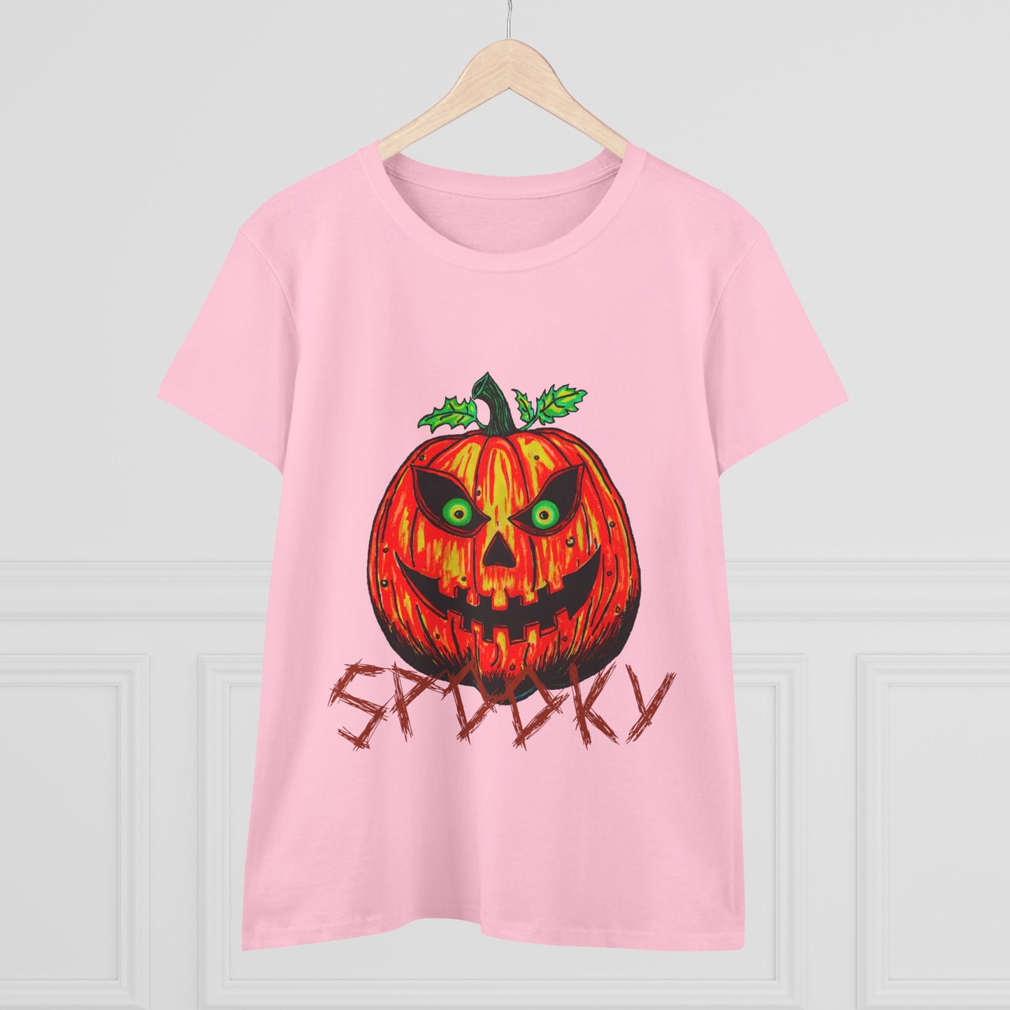 Spooky Jack-o-Lantern Women's Midweight Cotton Tee