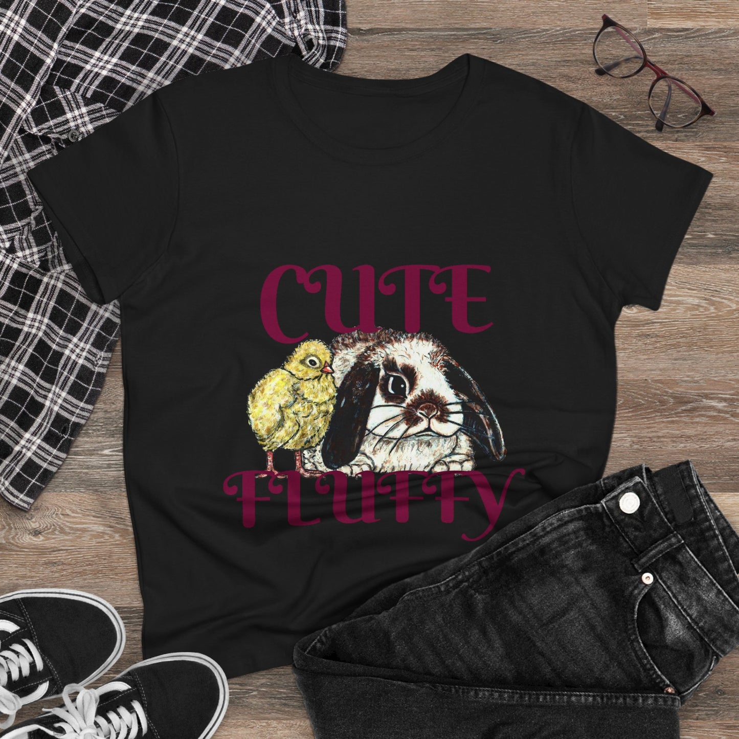 Cute and Fluffy Women's Midweight Cotton Tee