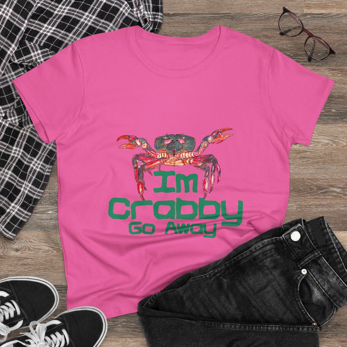 I'm Crabby Go Away Women's Midweight Cotton Tee