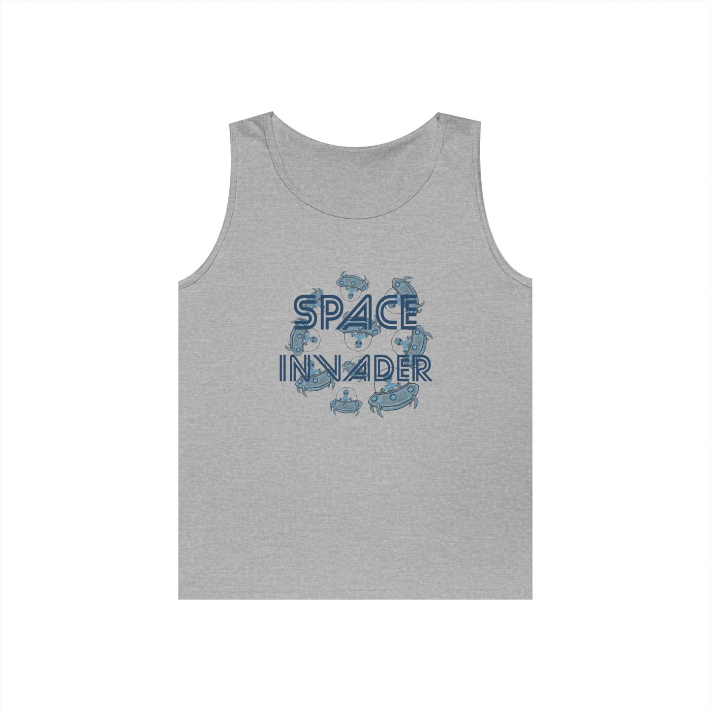 Space Invader Unisex Heavy Cotton Tank Top