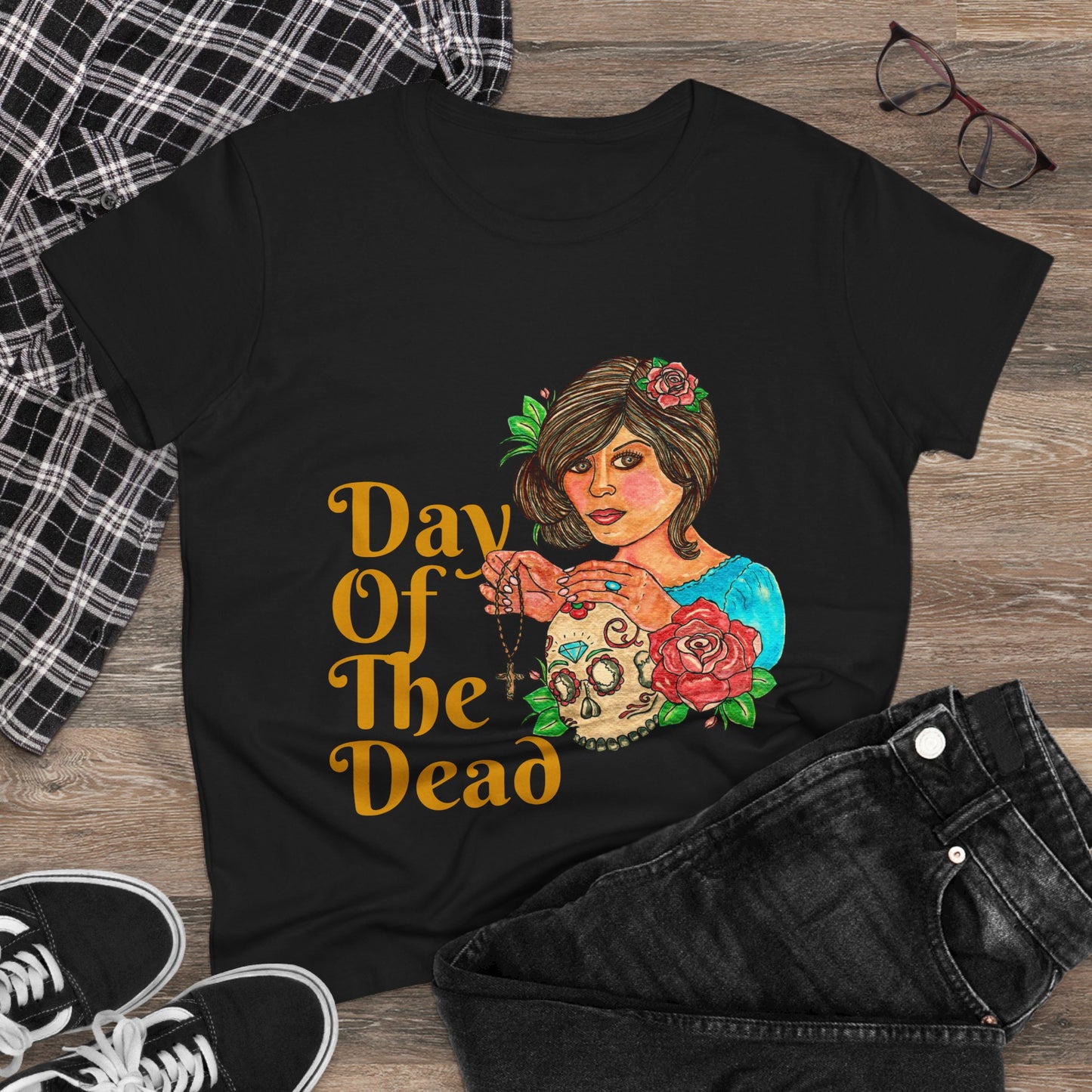 Day of the Dead Women's Midweight Cotton Tee