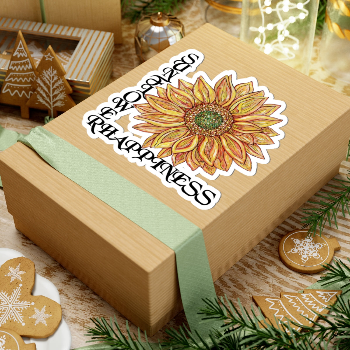 Sunflower and Happiness Kiss-Cut Stickers