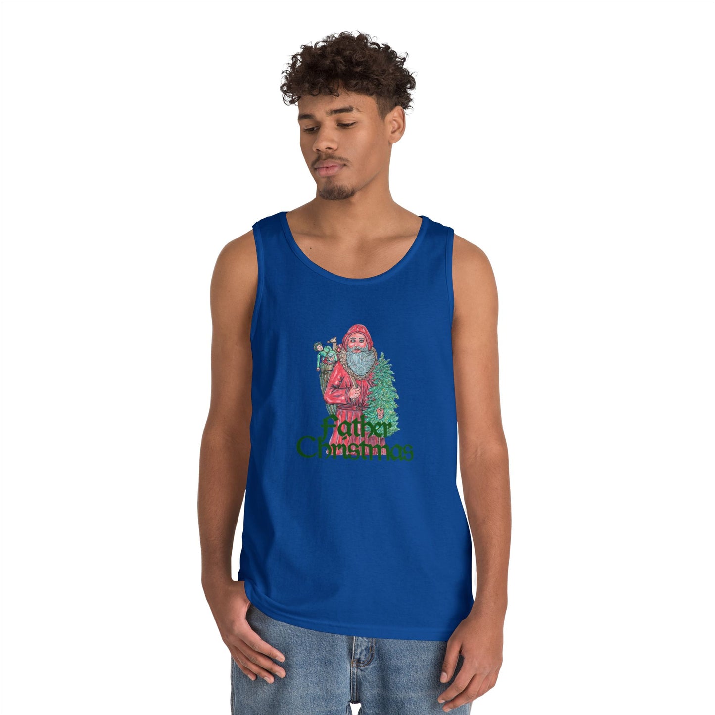Father Christmas Unisex Heavy Cotton Tank Top