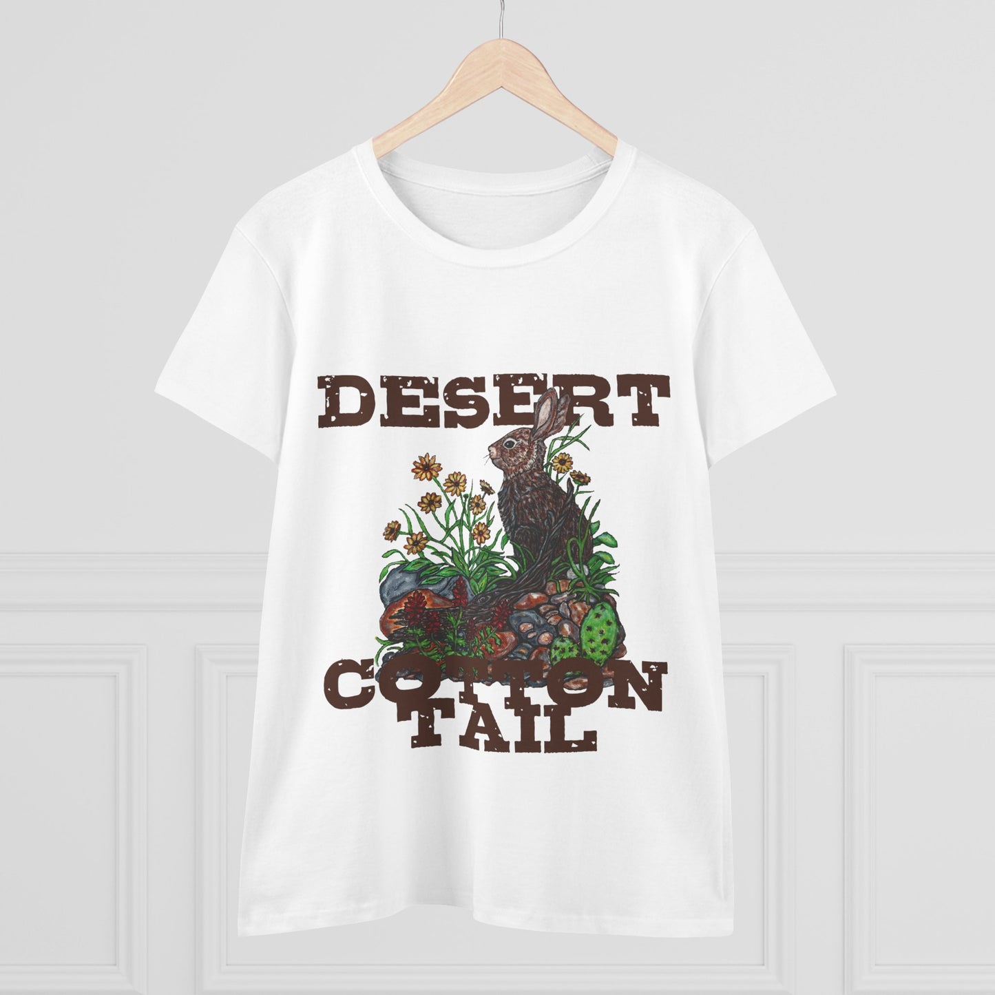 Desert Cottontail Women's Midweight Cotton Tee