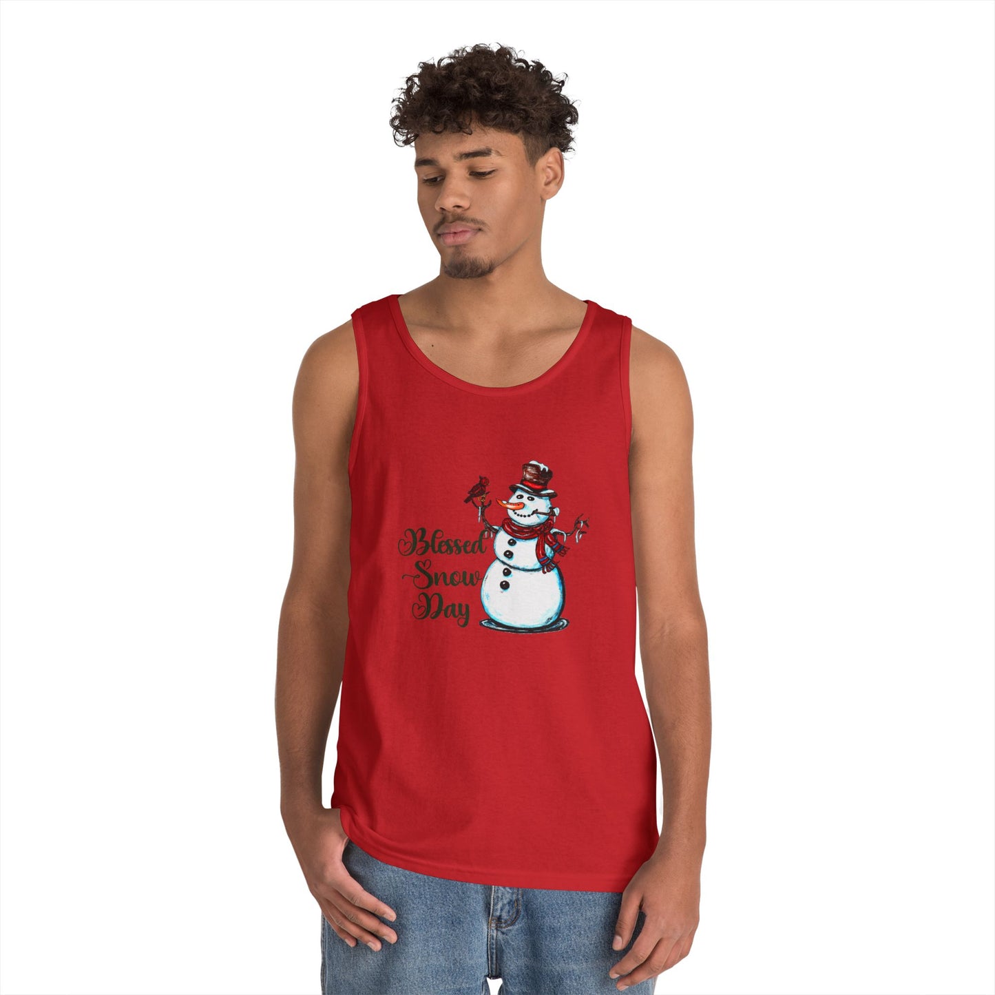 Blessed Snow Day Unisex Heavy Cotton Tank Top