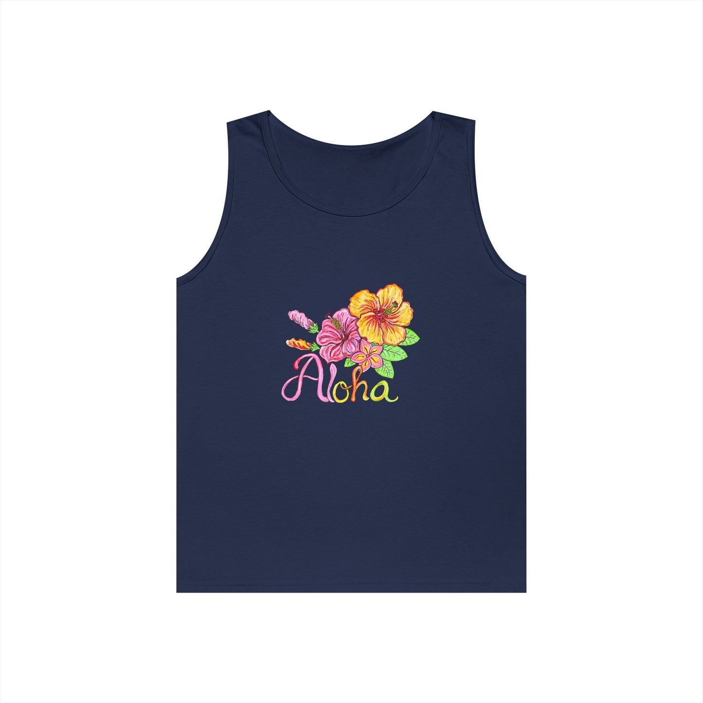 Aloha Flowers Unisex Heavy Cotton Tank Top