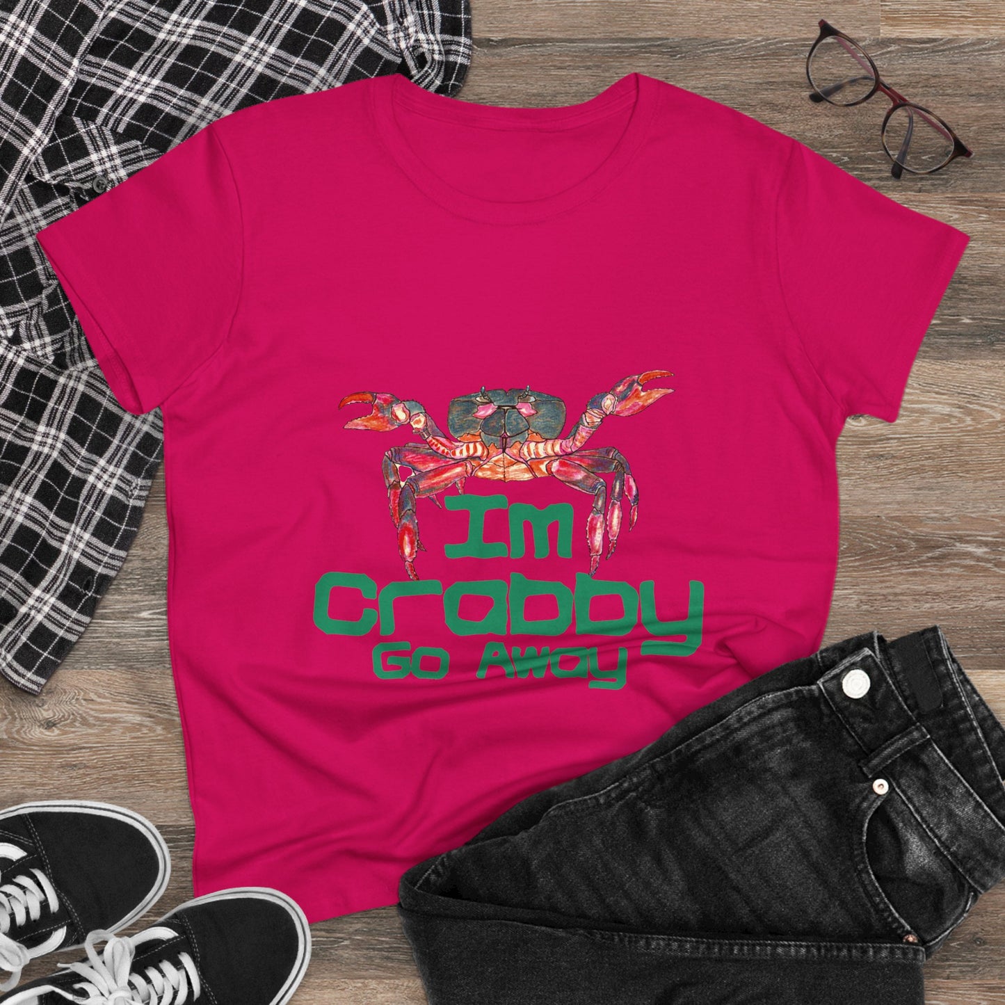 I'm Crabby Go Away Women's Midweight Cotton Tee