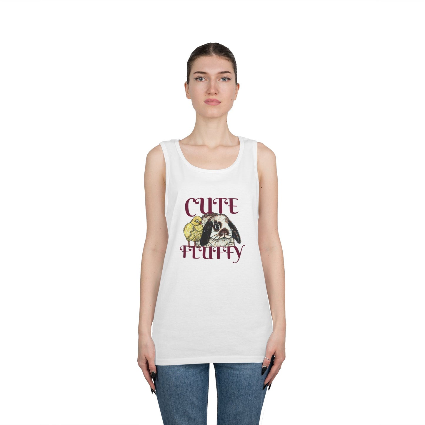 Cute and Fluffy Unisex Heavy Cotton Tank Top