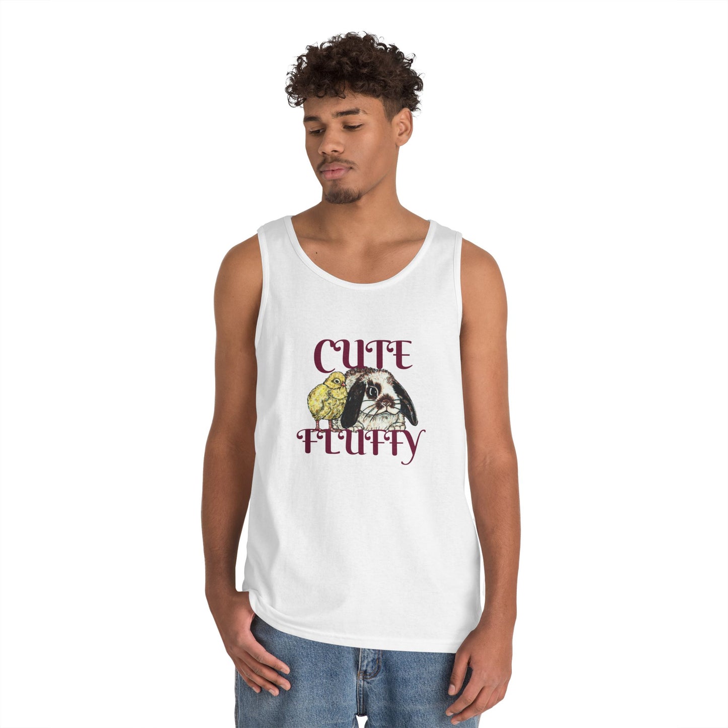 Cute and Fluffy Unisex Heavy Cotton Tank Top