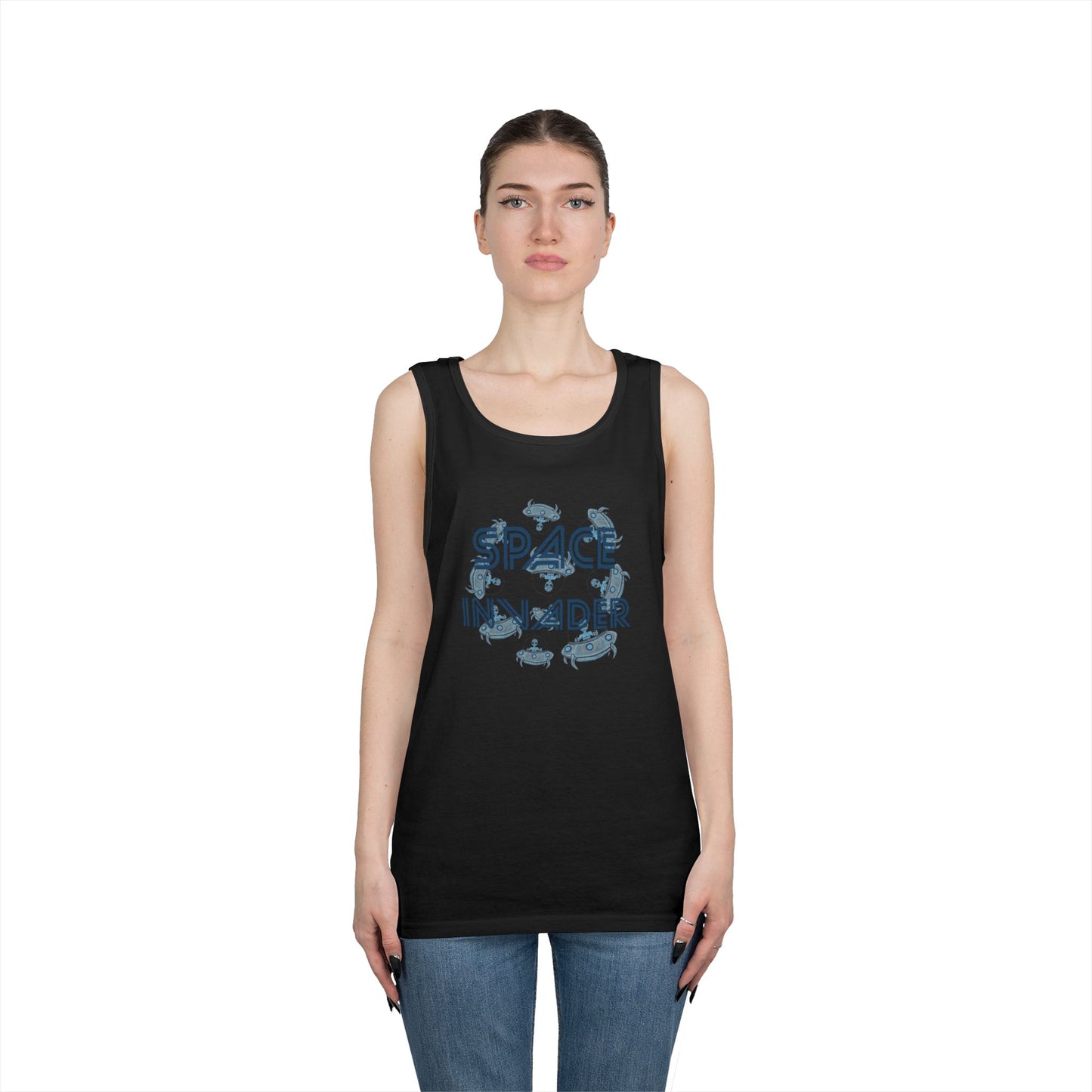 Space Invader Unisex Heavy Cotton Tank Top