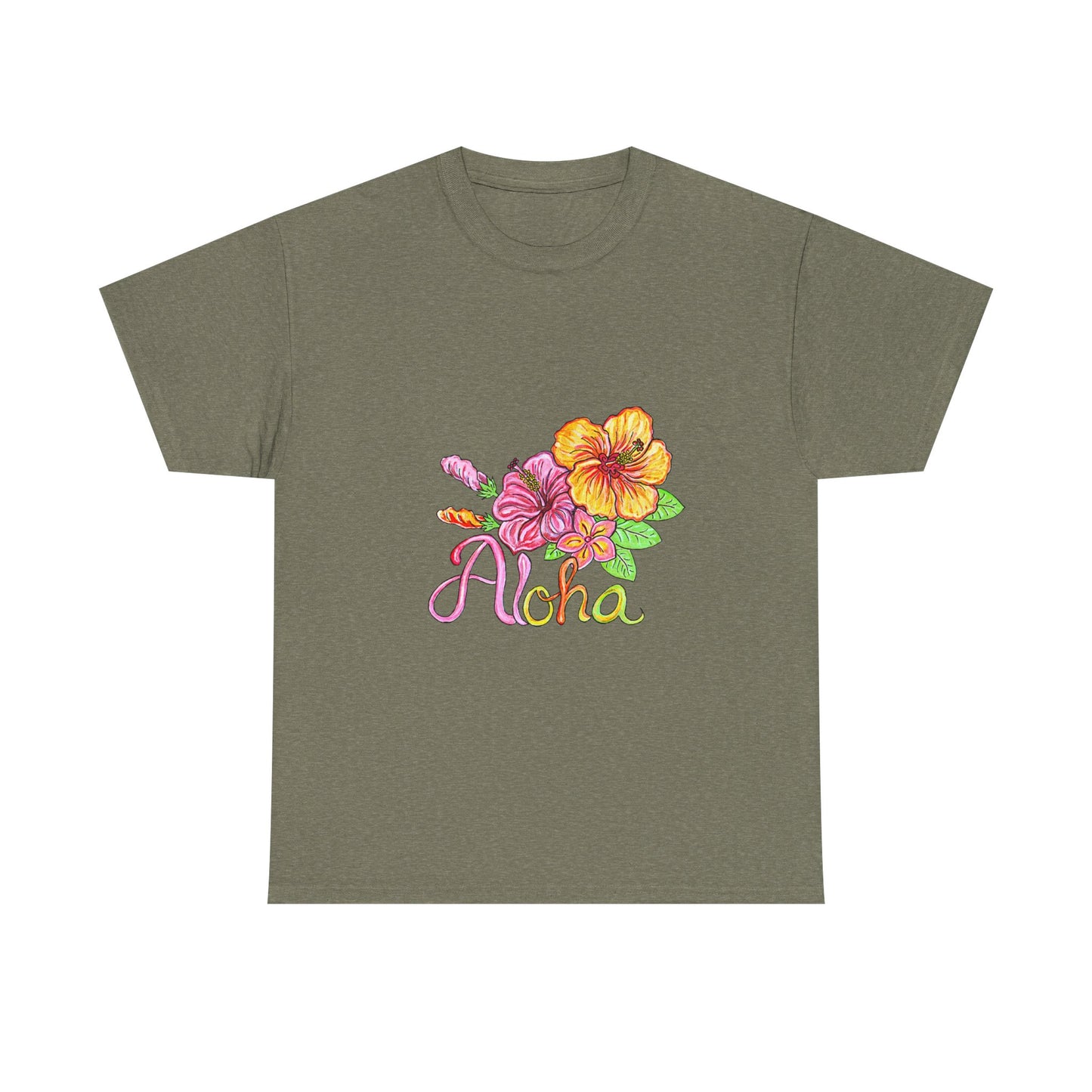 Aloha Flower Unisex Heavy Cotton Tee