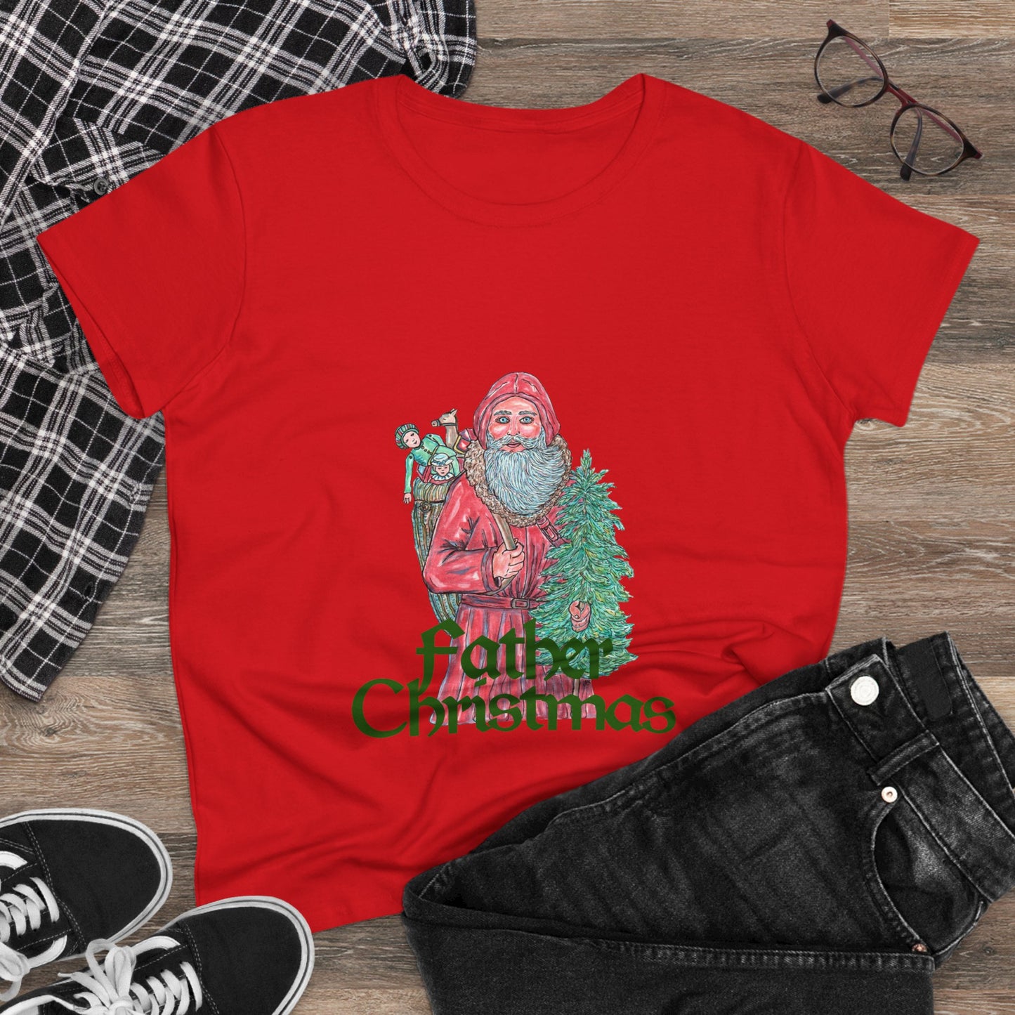 Father Christmas Women's Midweight Cotton Tee