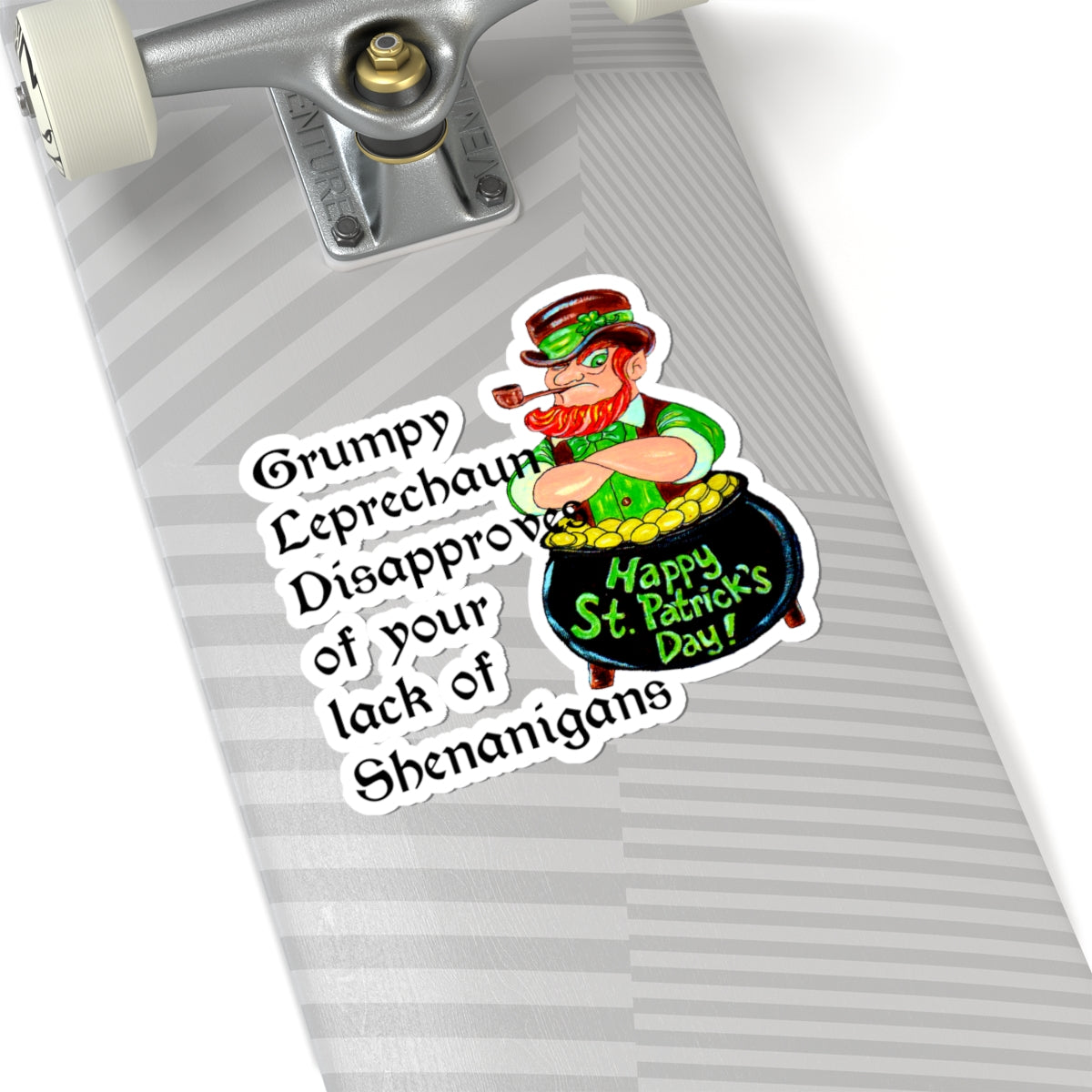 Grumpy Leprechaun Kiss-Cut Stickers