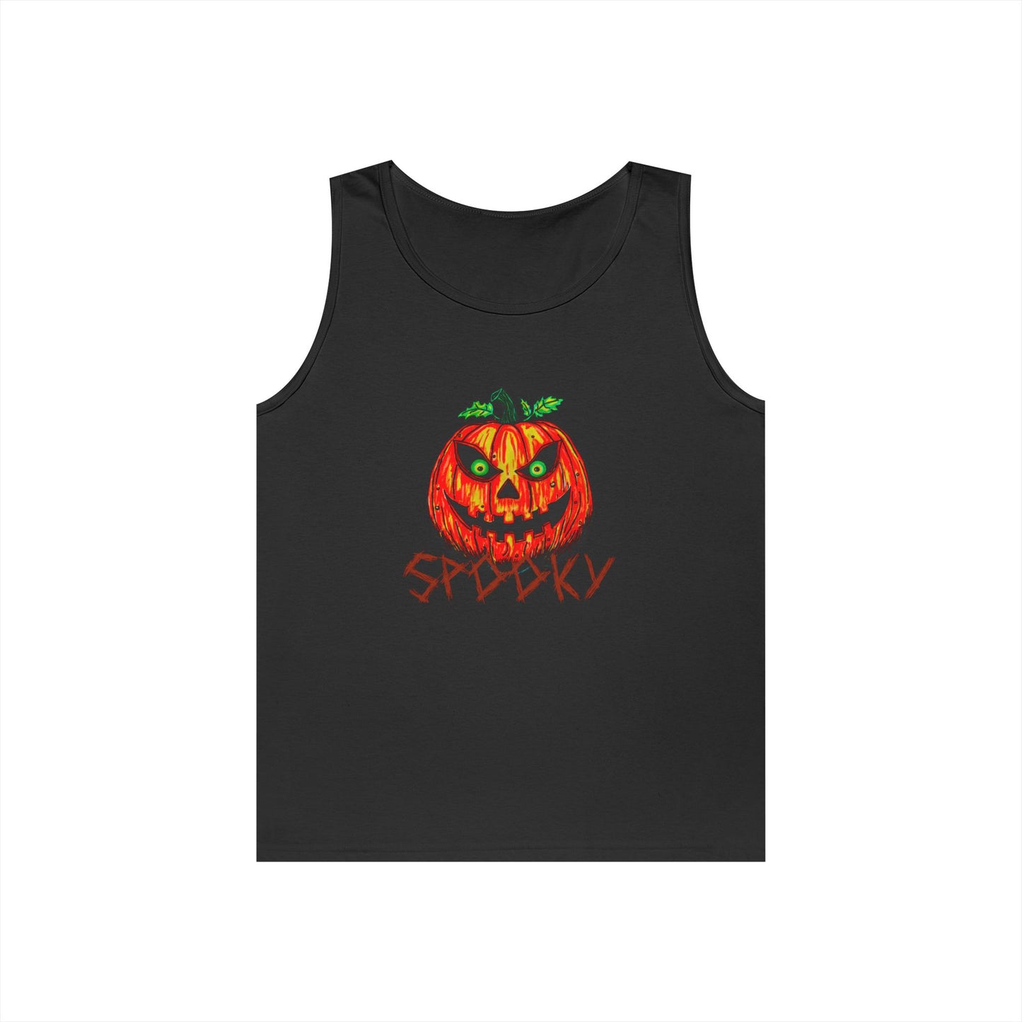 Spooky Jack-o-Lantern Unisex Heavy Cotton Tank Top